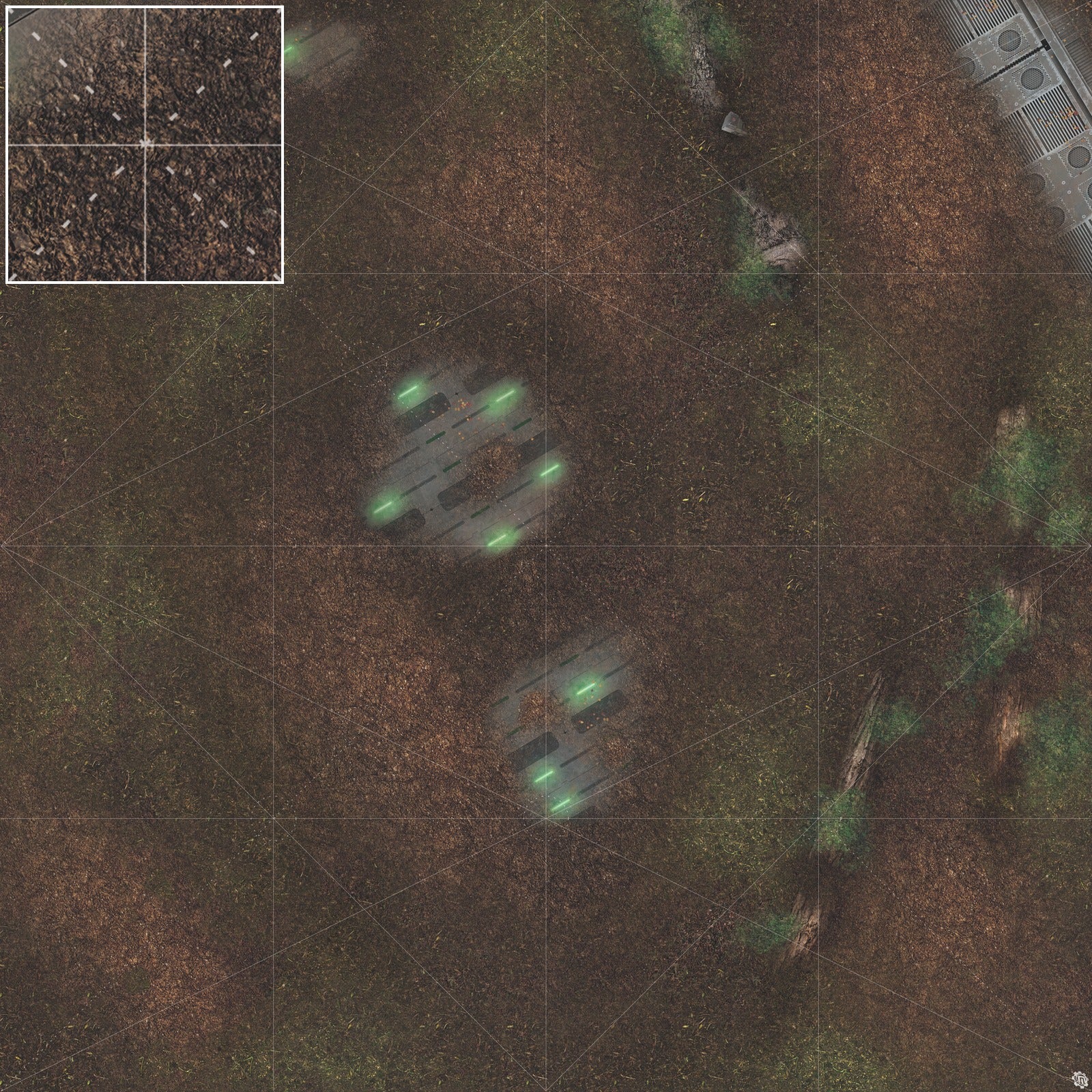 Mats by Mars: Hidden Outpost (Green) Tabletop Wargaming Play Mat