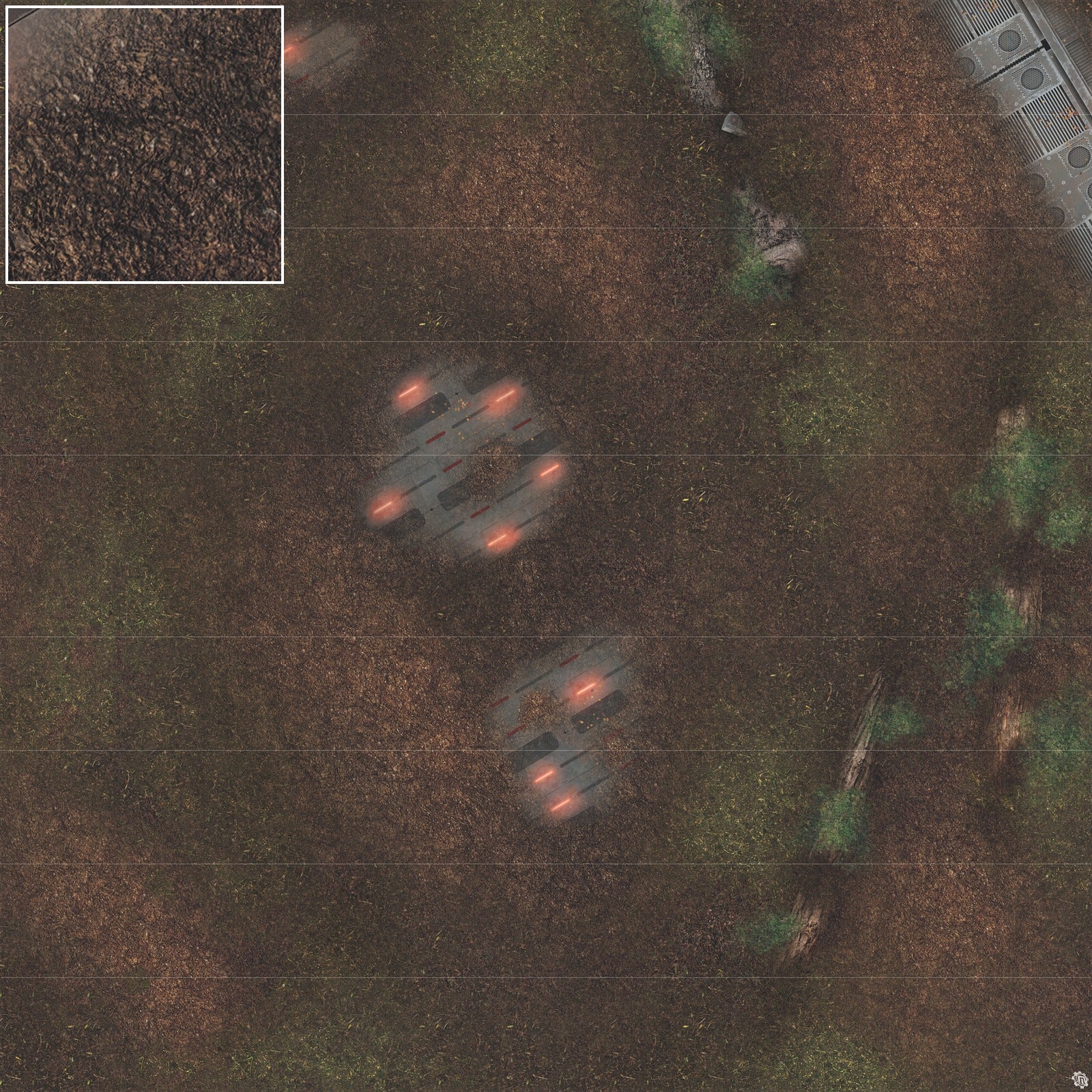Mats by Mars: Hidden Outpost (Red) Tabletop Wargaming Play Mat