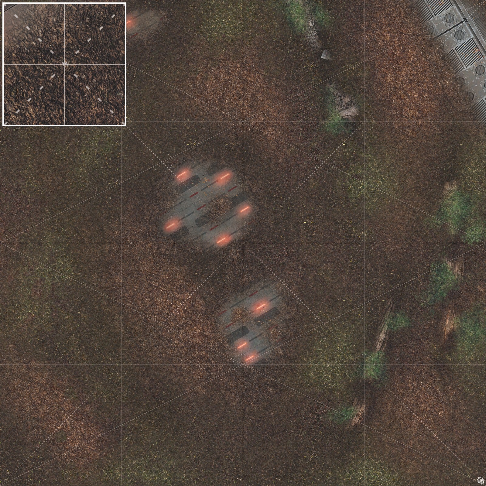 Mats by Mars: Hidden Outpost (Red) Tabletop Wargaming Play Mat