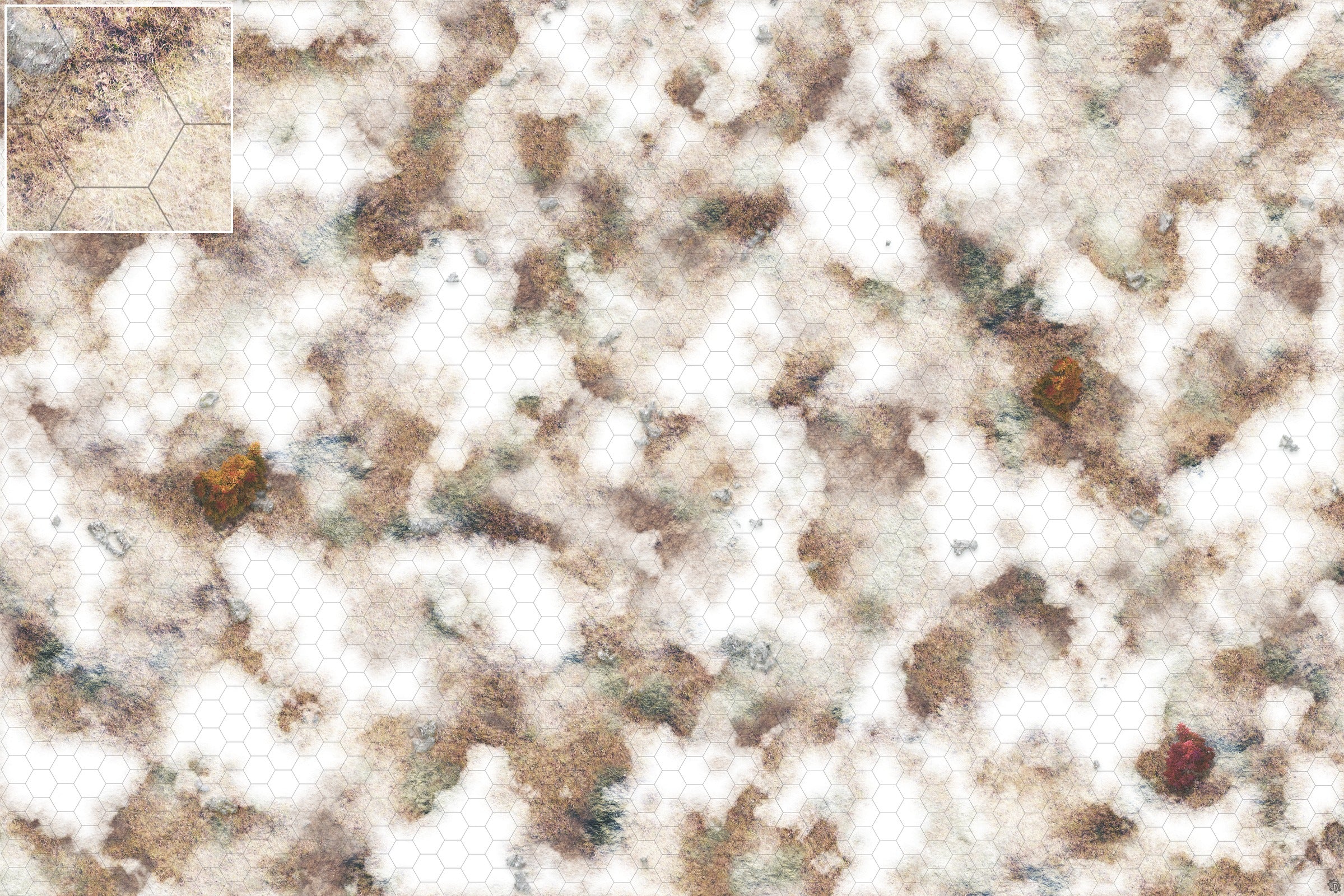 Mats by Mars: Snowy Tundra Tabletop Wargaming Play Mat