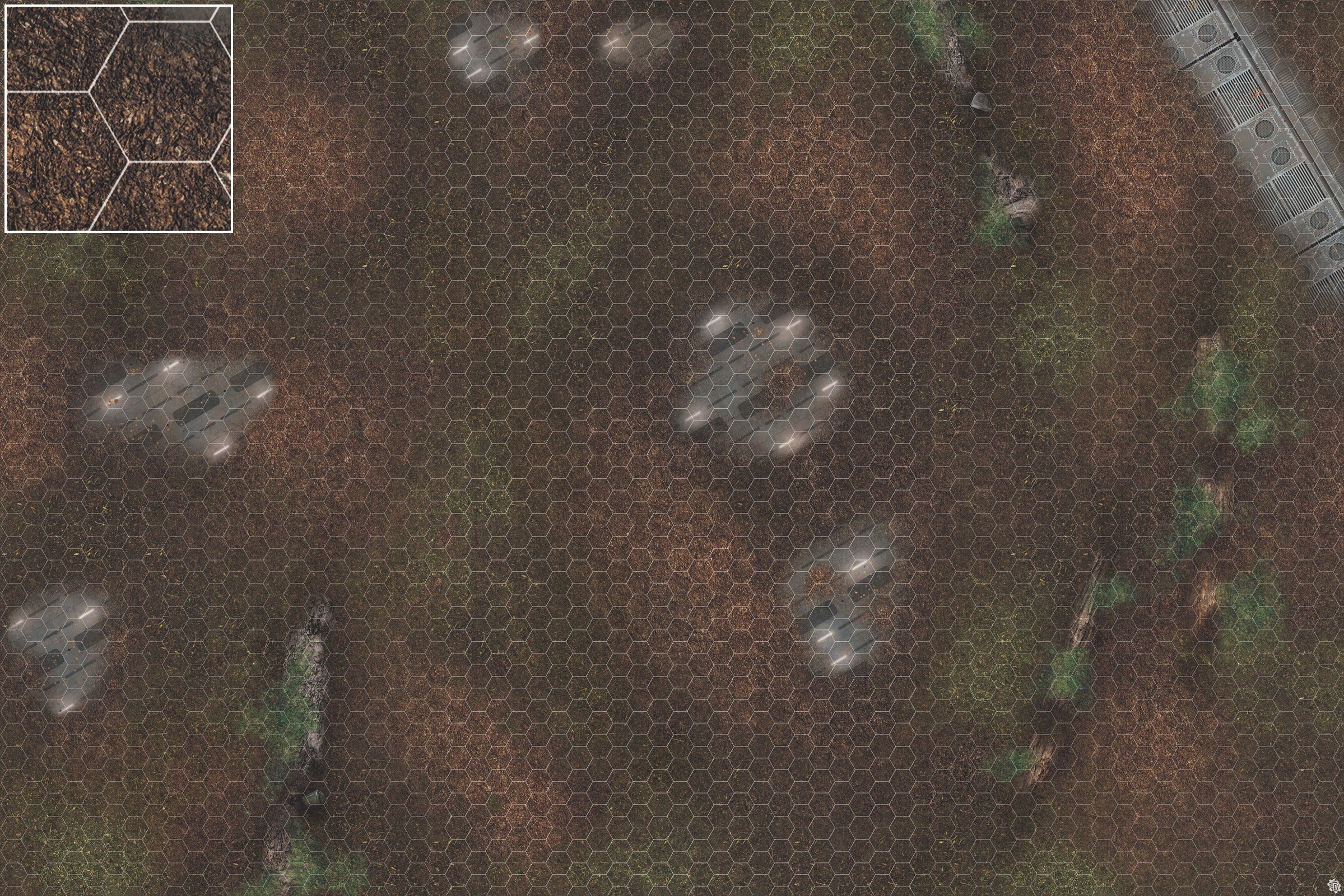 Mats by Mars: Hidden Outpost (White) Tabletop Wargaming Play Mat