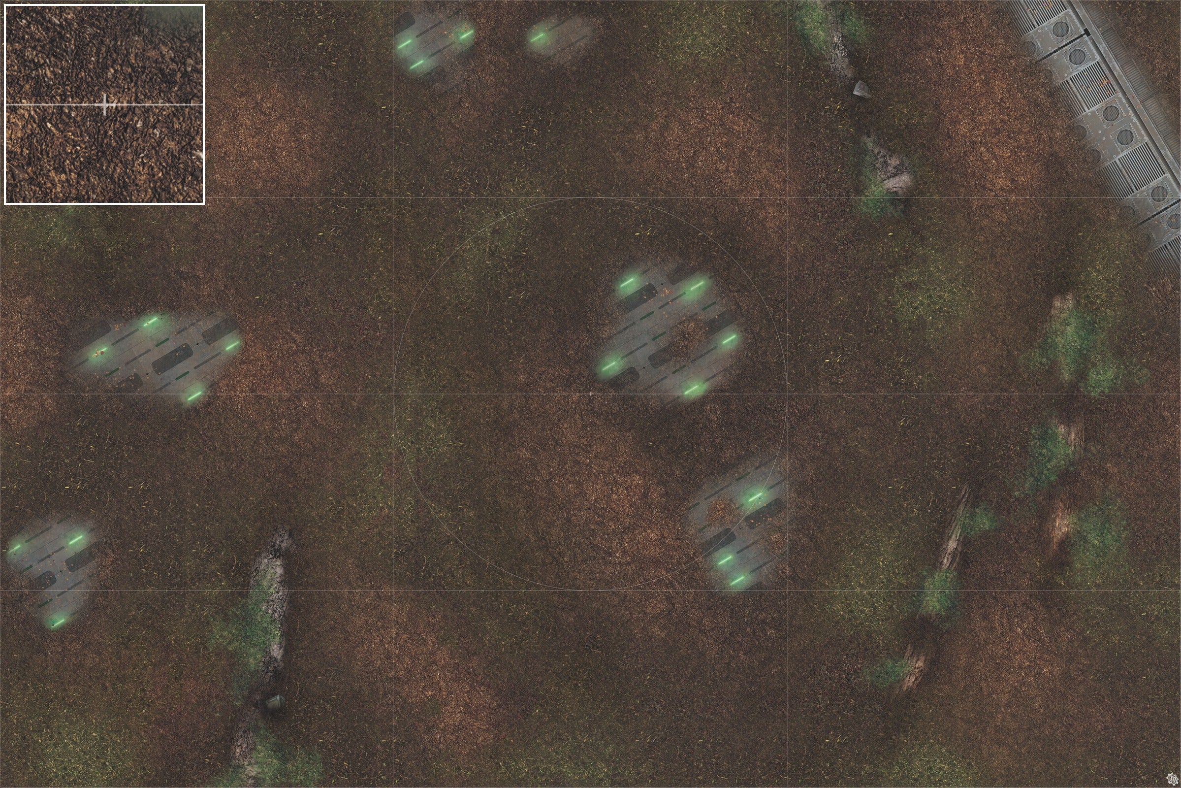 Mats by Mars: Hidden Outpost (Green) Tabletop Wargaming Play Mat