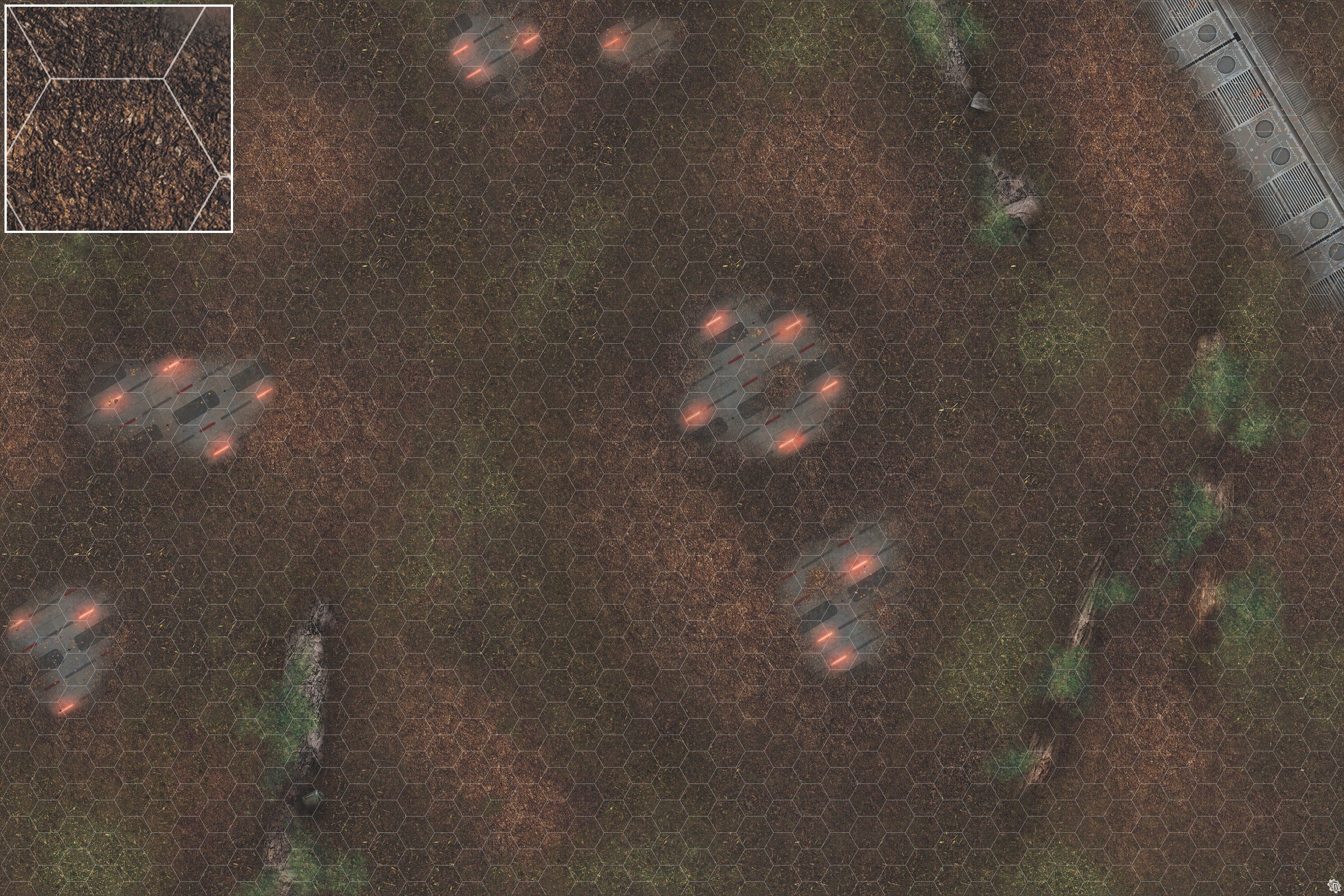 Mats by Mars: Hidden Outpost (Red) Tabletop Wargaming Play Mat