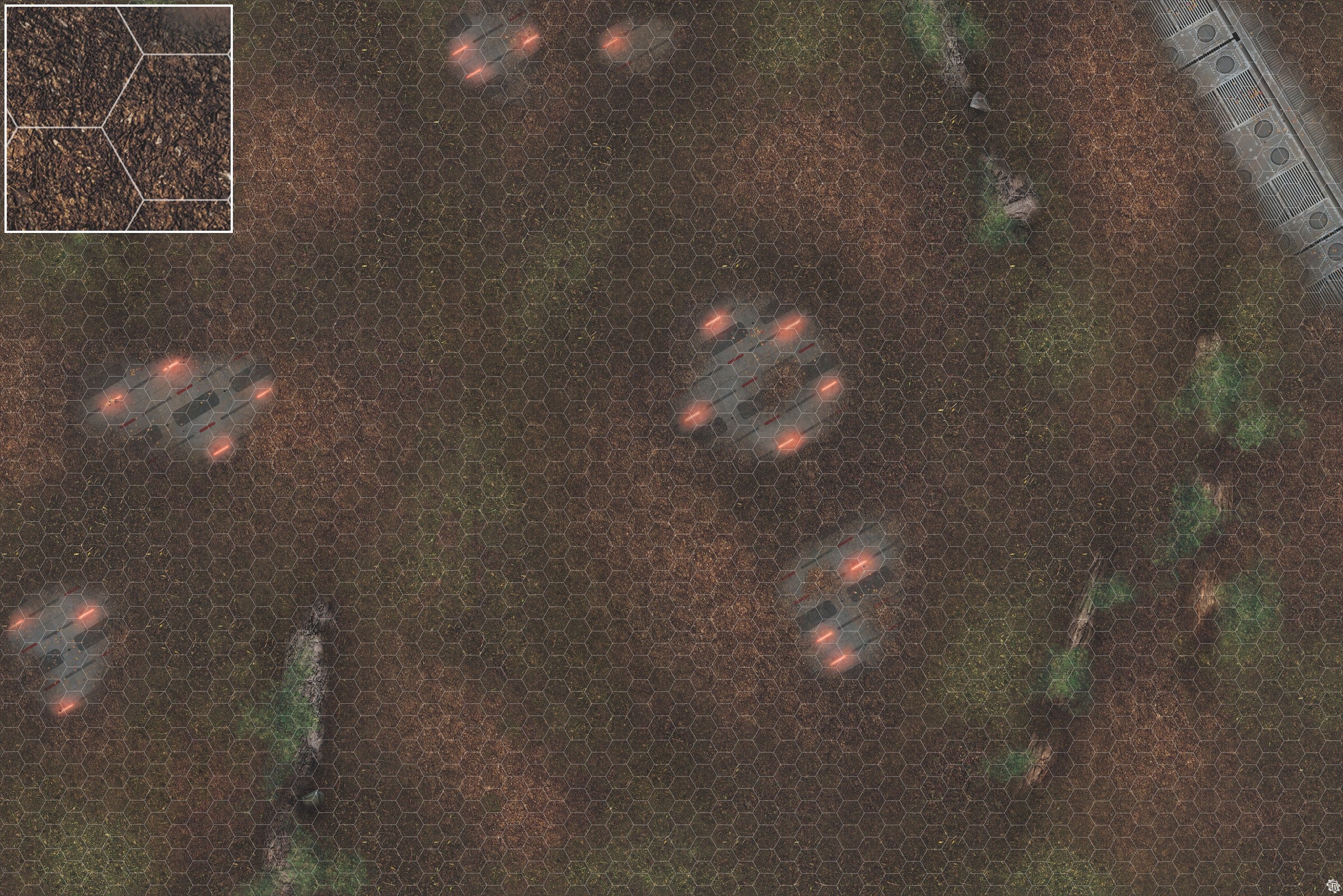 Mats by Mars: Hidden Outpost (Red) Tabletop Wargaming Play Mat