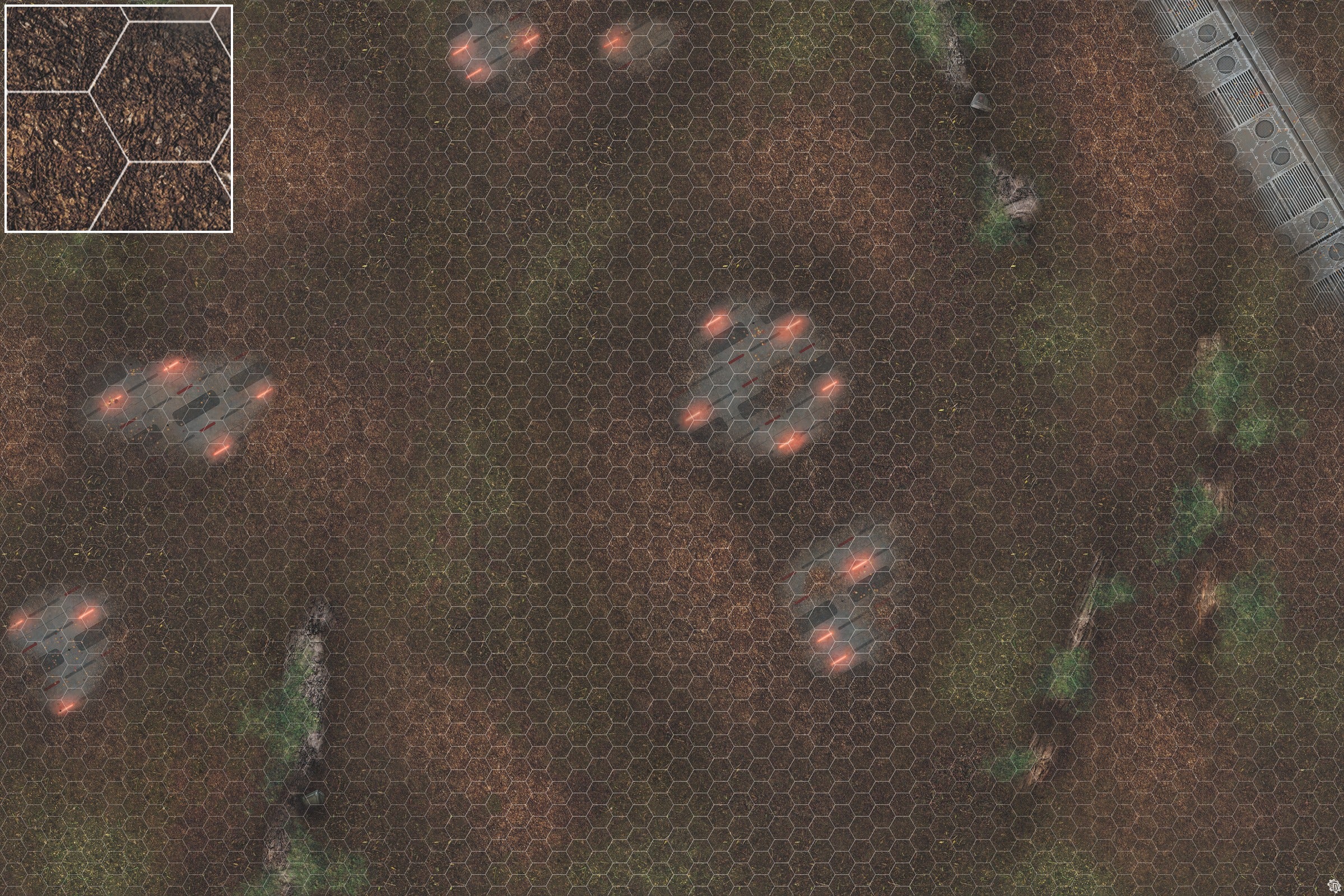 Mats by Mars: Hidden Outpost (Red) Tabletop Wargaming Play Mat