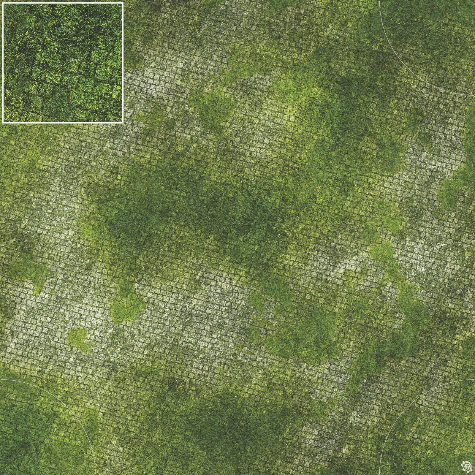 Mats by Mars: Overgrown Cobbles Tabletop Wargaming Play Mat