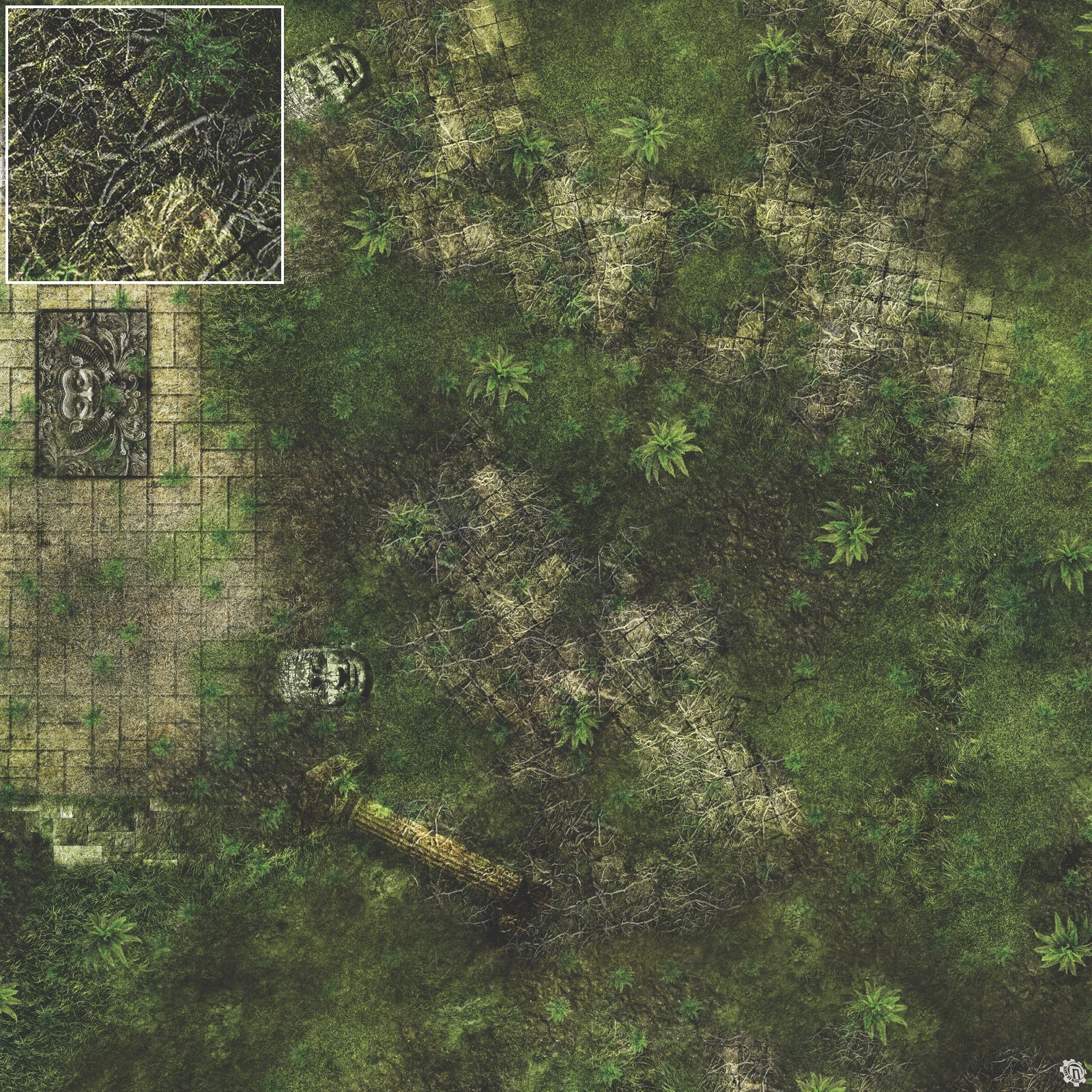 Mats by Mars: Forgotten Temple (Altar) Tabletop Wargaming Play Mat