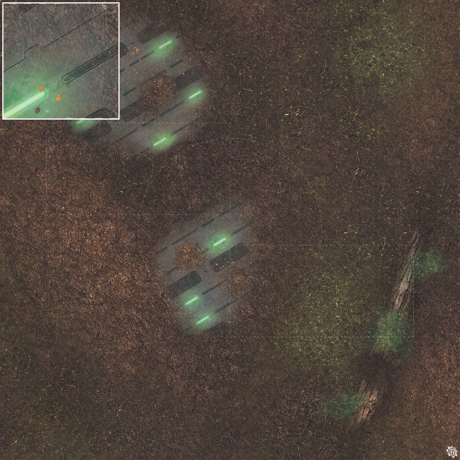 Mats by Mars: Hidden Outpost (Green) Tabletop Wargaming Play Mat