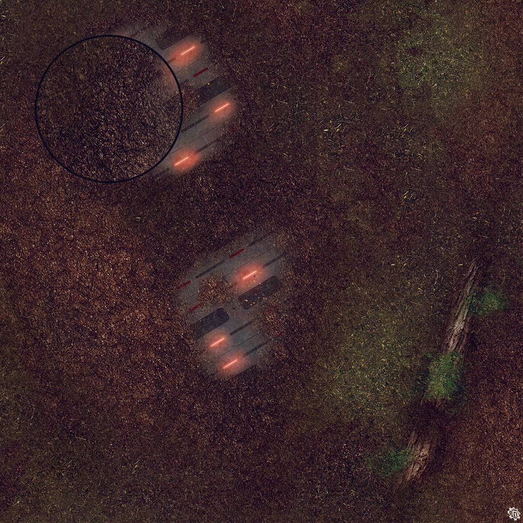 Mats by Mars: Hidden Outpost (Red) Tabletop Wargaming Play Mat