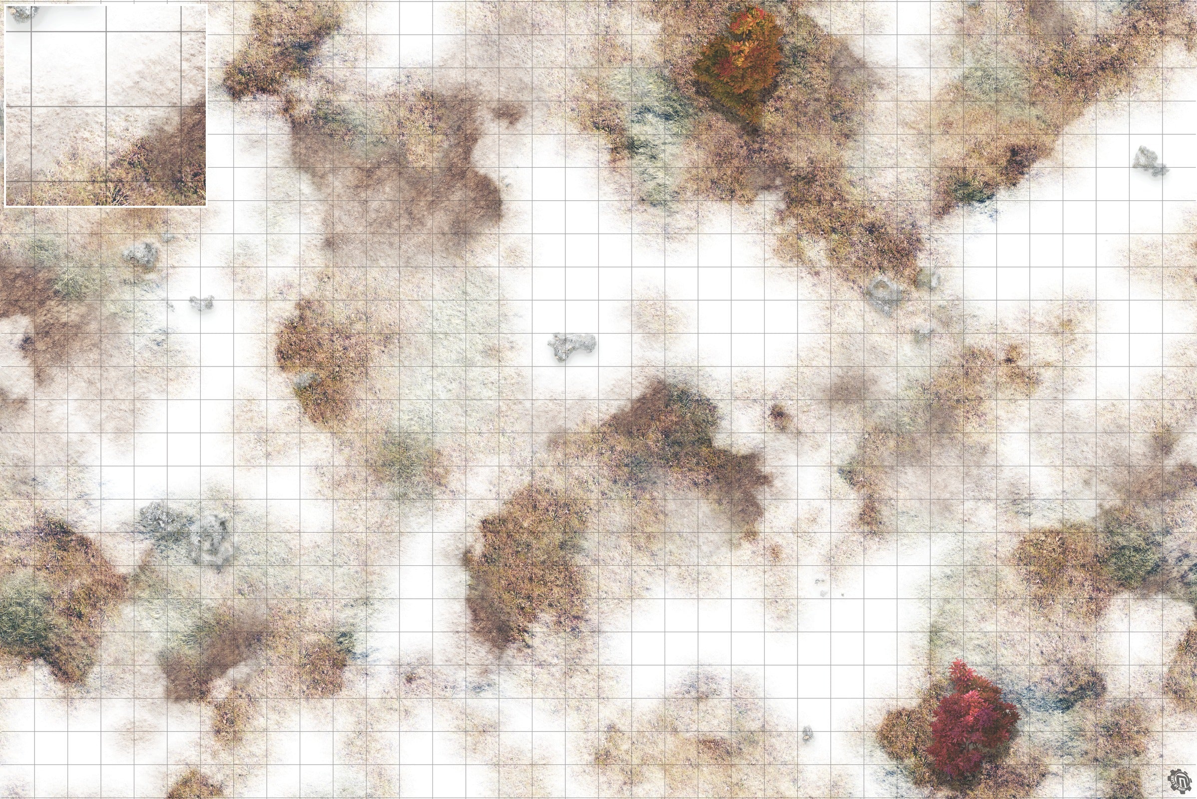 Mats by Mars: Snowy Tundra Tabletop Wargaming Play Mat