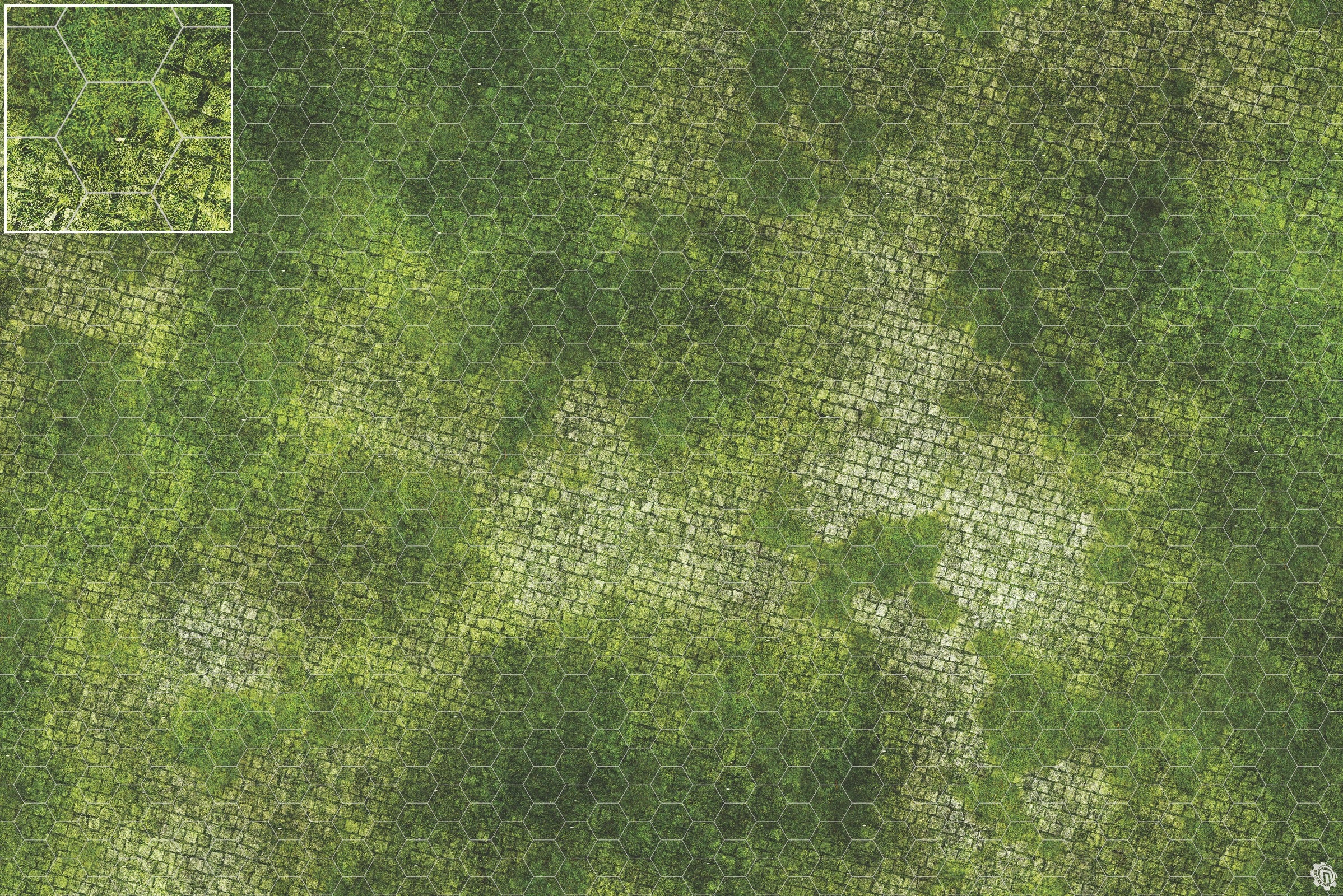 Mats by Mars: Overgrown Cobbles Tabletop Wargaming Play Mat