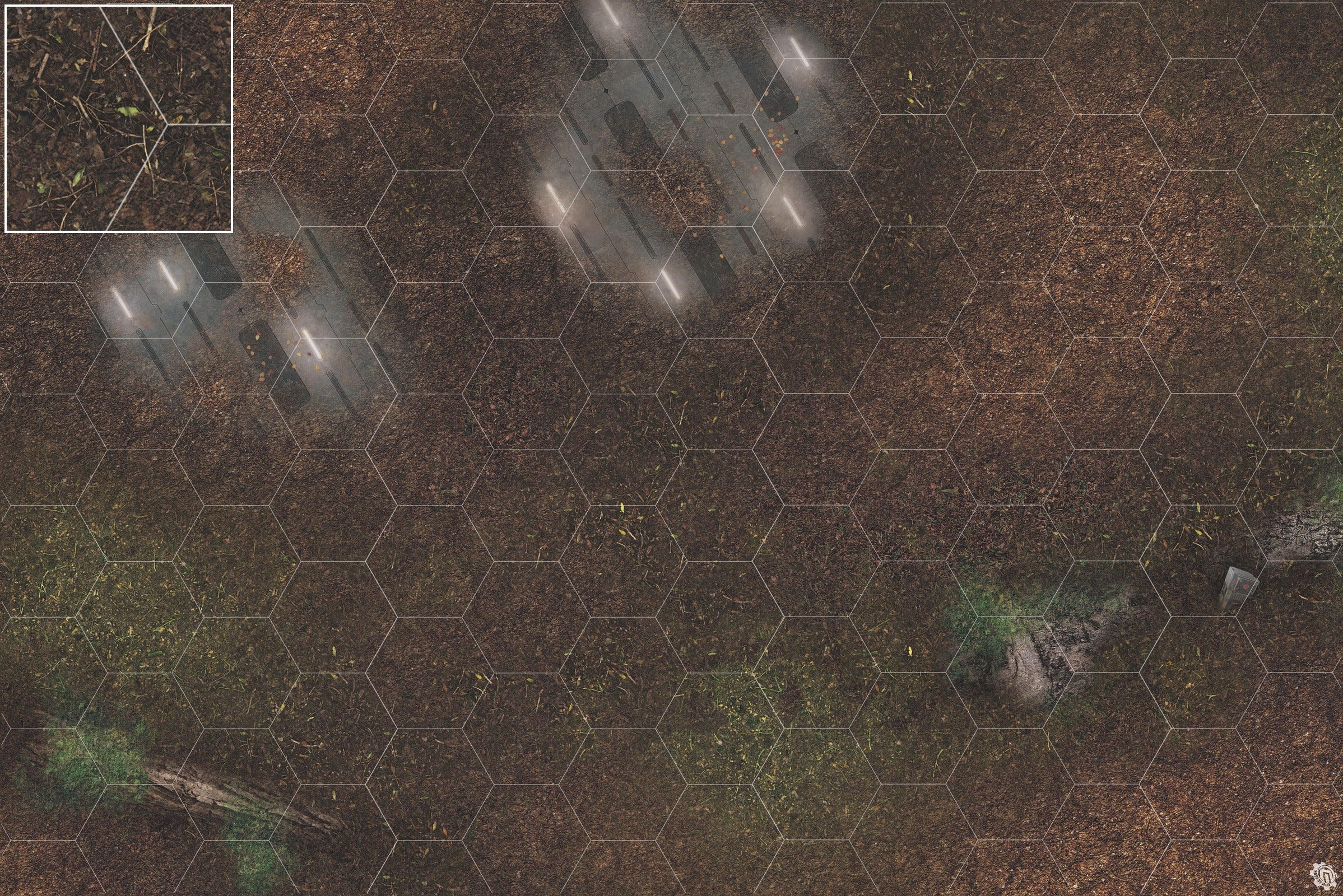 Mats by Mars: Hidden Outpost (White) Tabletop Wargaming Play Mat