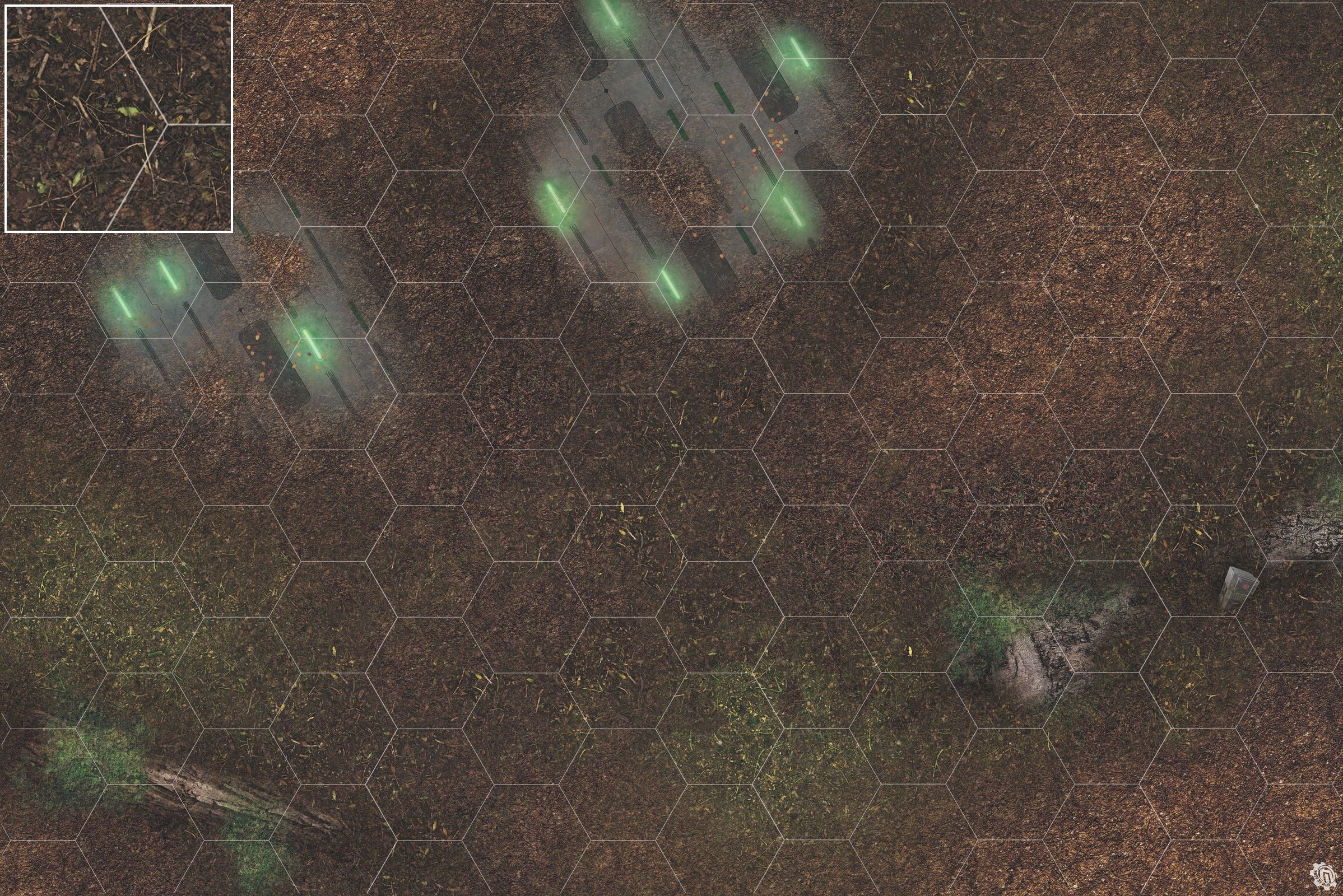 Mats by Mars: Hidden Outpost (Green) Tabletop Wargaming Play Mat