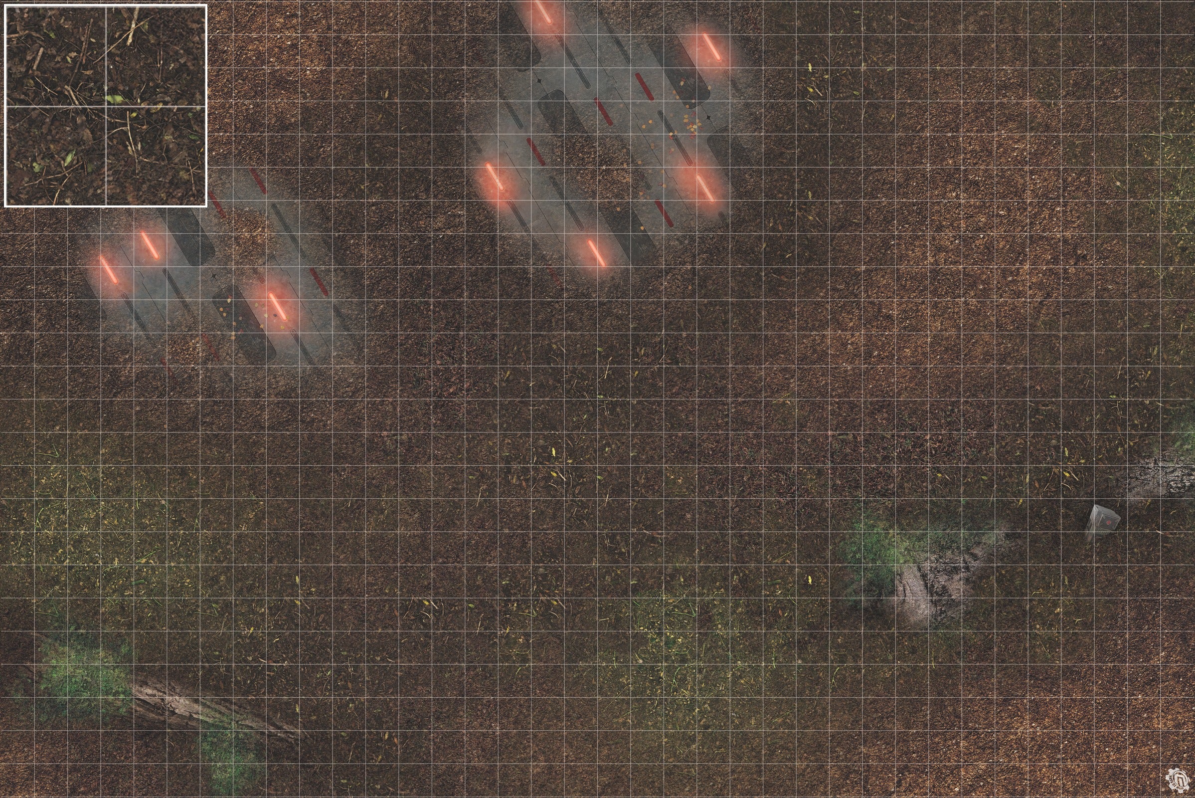 Mats by Mars: Hidden Outpost (Red) Tabletop Wargaming Play Mat