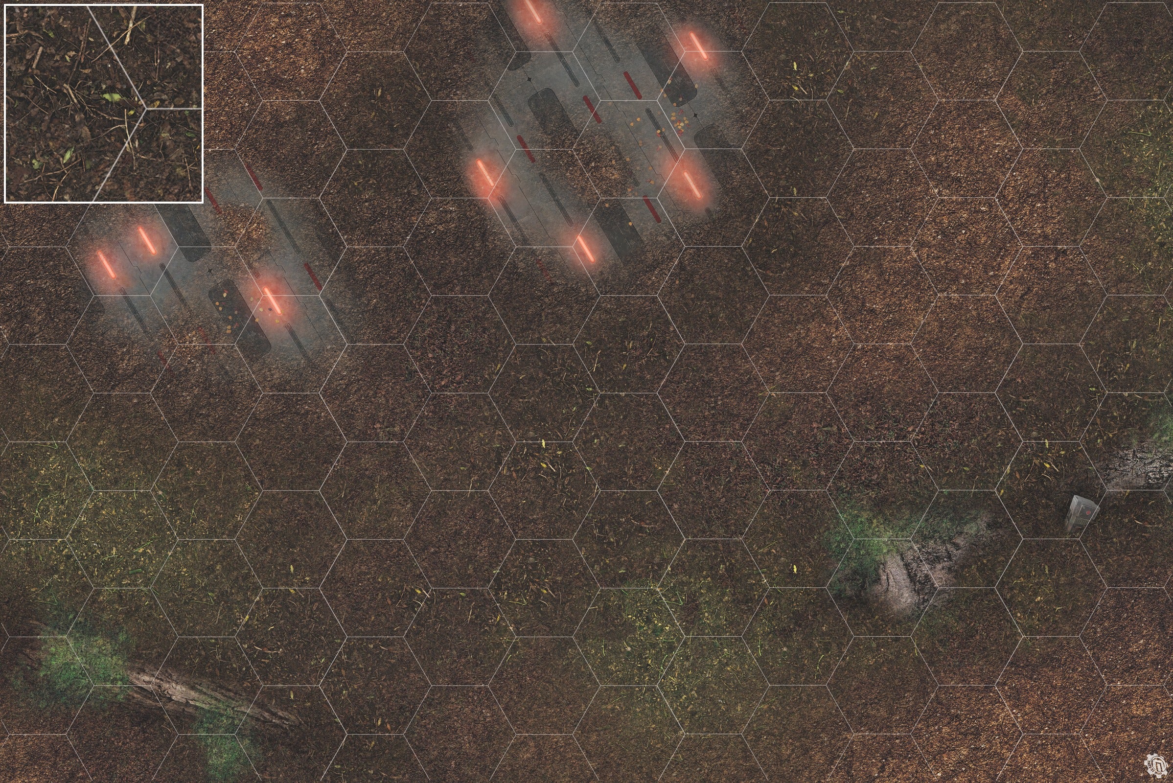 Mats by Mars: Hidden Outpost (Red) Tabletop Wargaming Play Mat