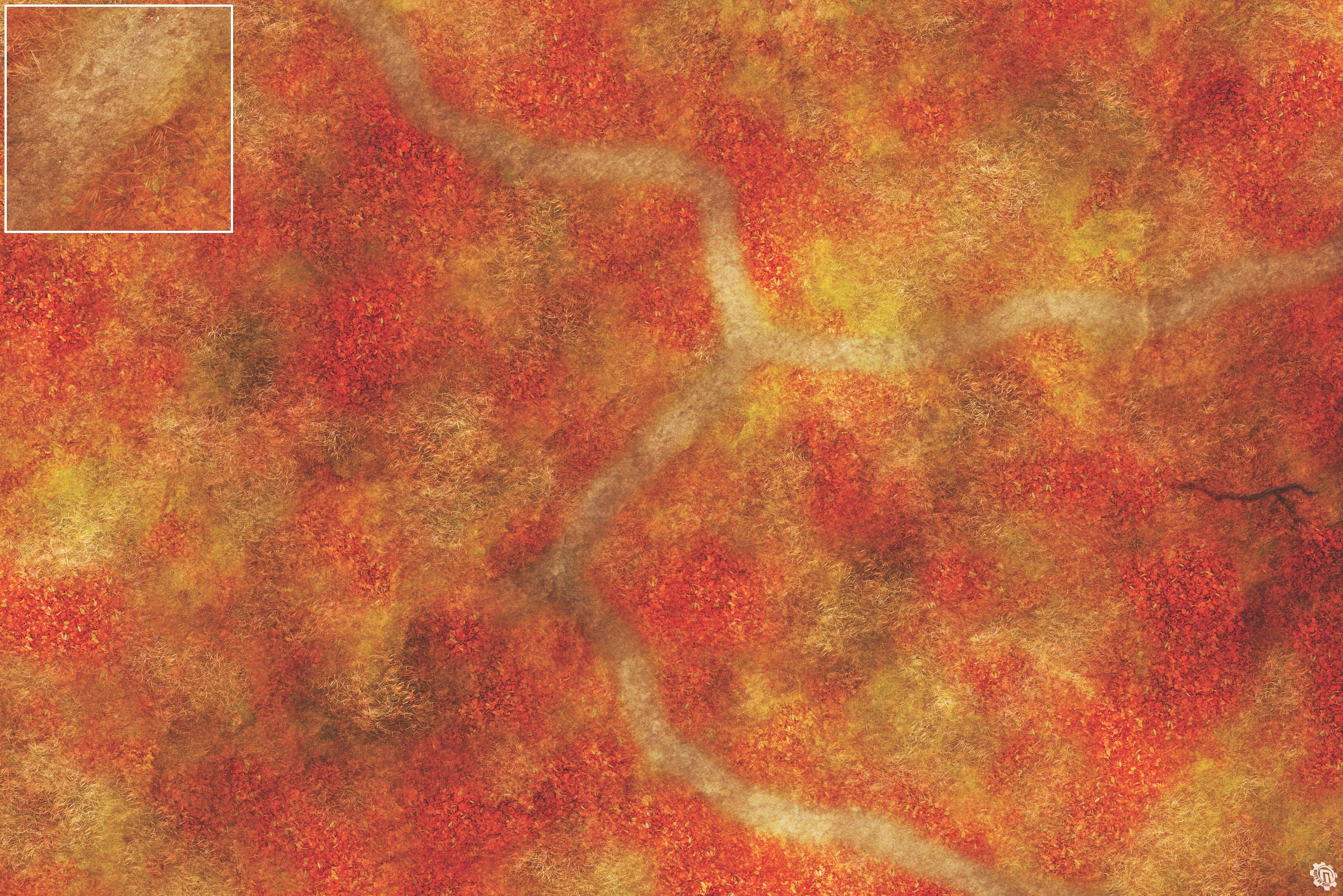 Mats by Mars: Autumn Forest Trail Tabletop Wargaming Play Mat