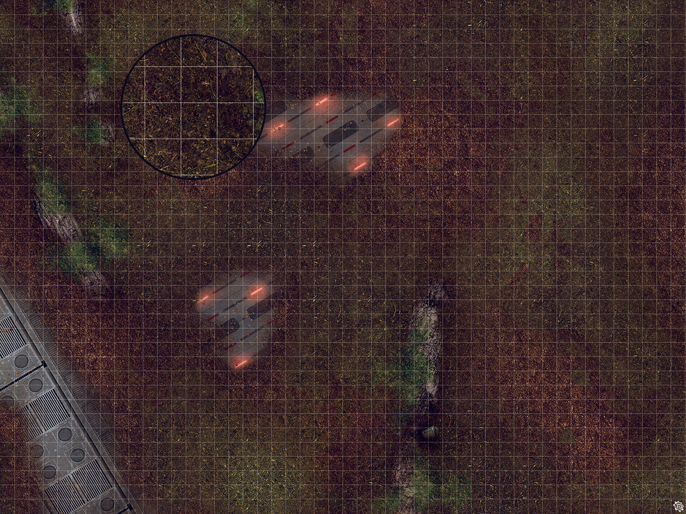 Mats by Mars: Hidden Outpost (Red) Tabletop Wargaming Play Mat