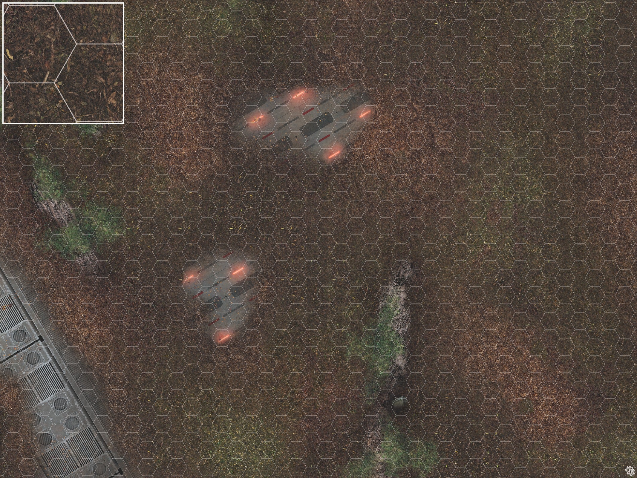 Mats by Mars: Hidden Outpost (Red) Tabletop Wargaming Play Mat