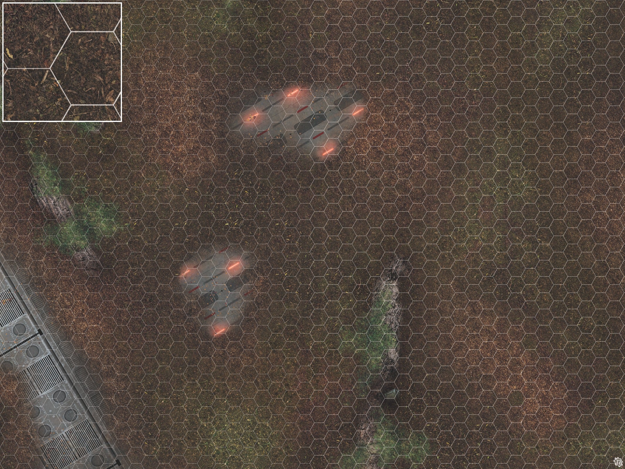 Mats by Mars: Hidden Outpost (Red) Tabletop Wargaming Play Mat