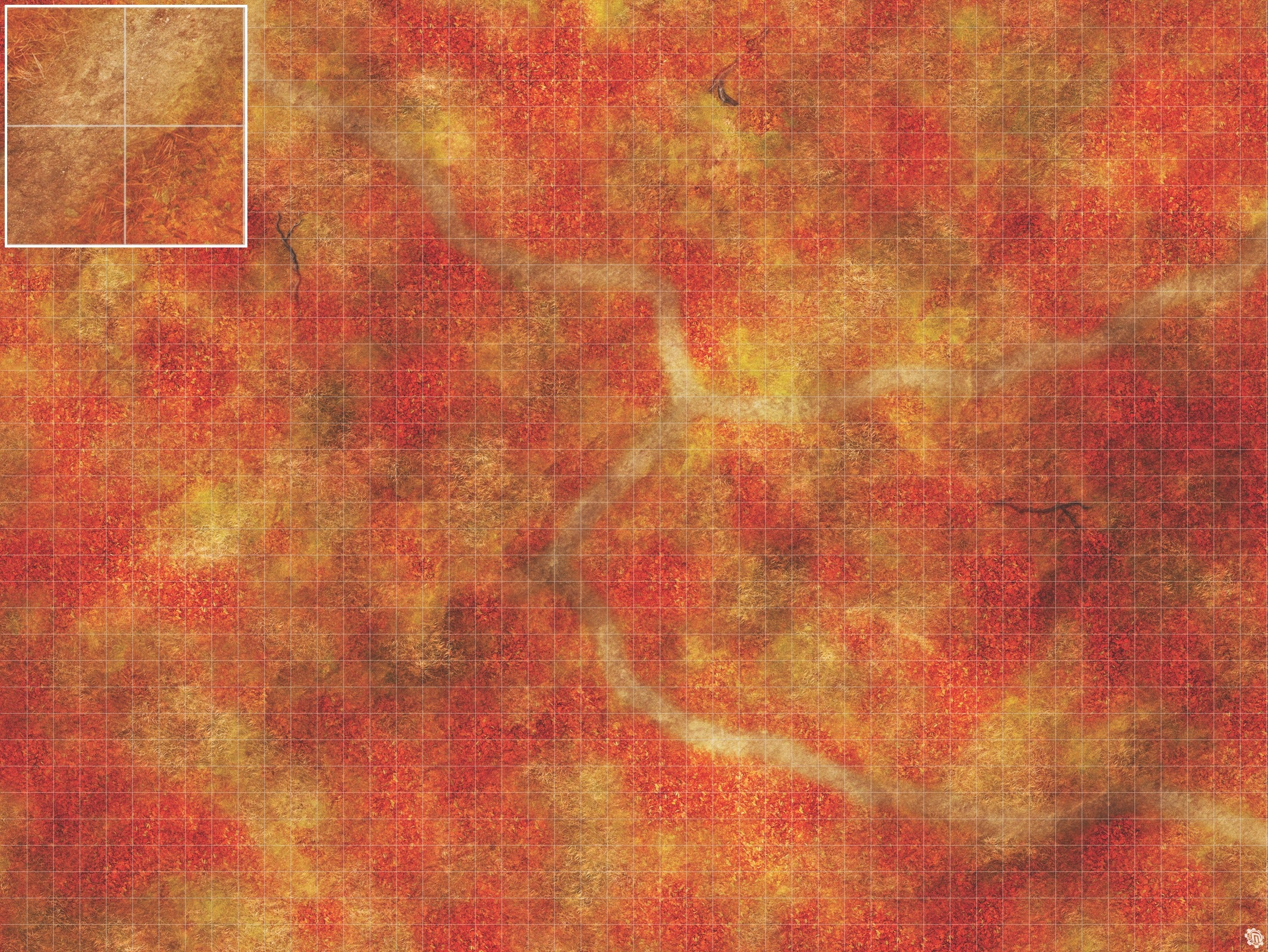 Mats by Mars: Autumn Forest Trail Tabletop Wargaming Play Mat