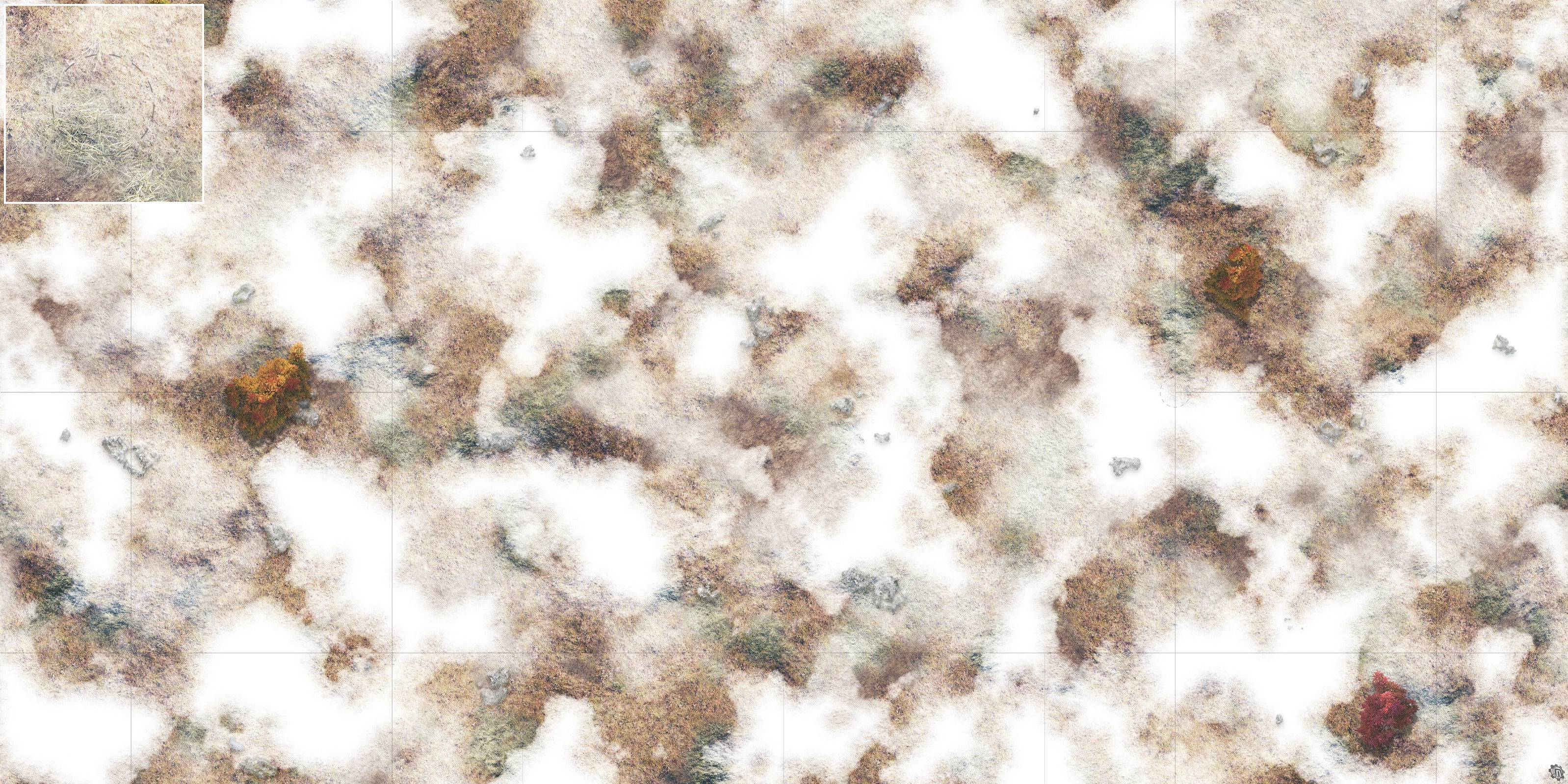 Mats by Mars: Snowy Tundra Tabletop Wargaming Play Mat