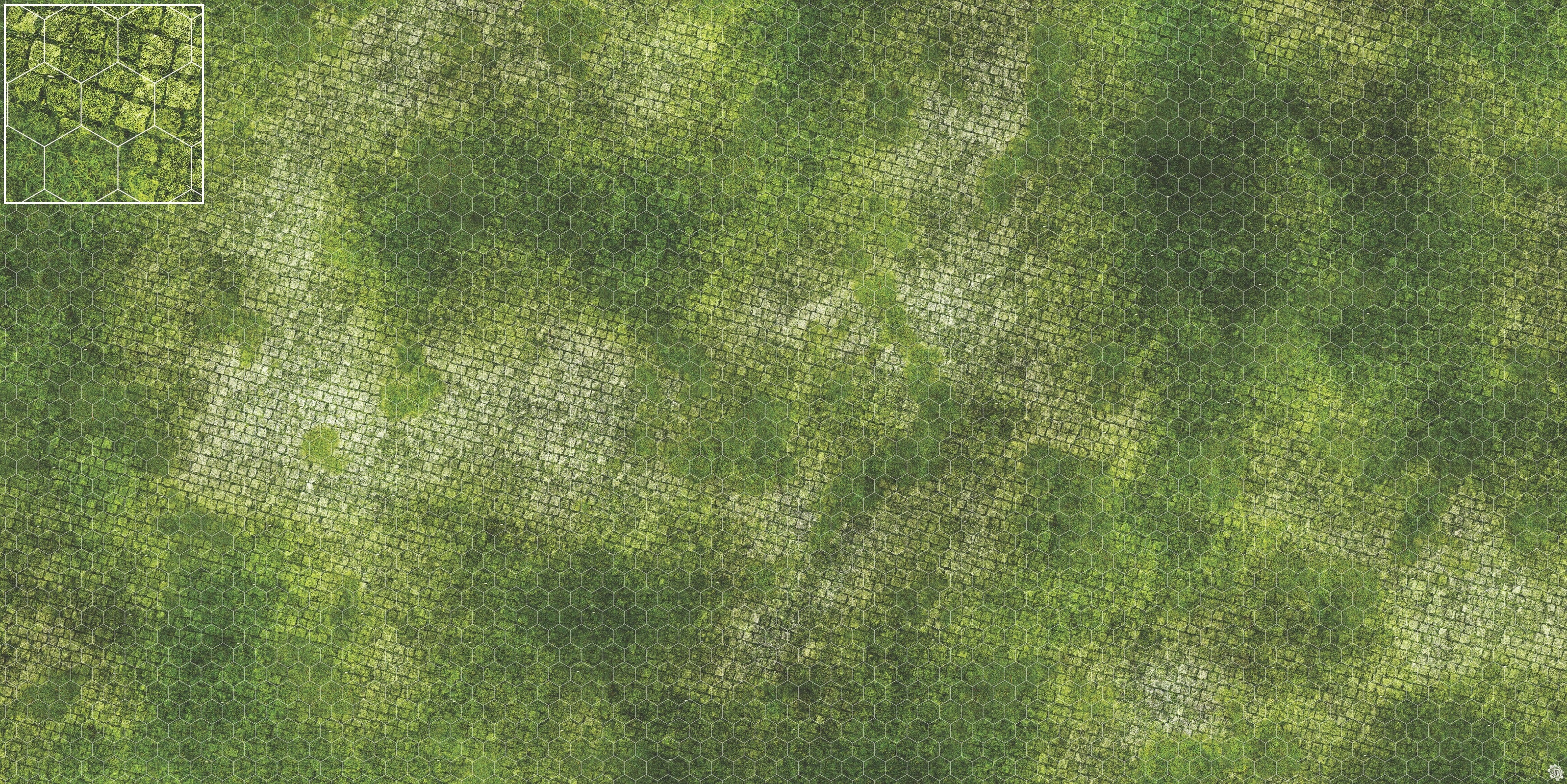 Mats by Mars: Overgrown Cobbles Tabletop Wargaming Play Mat