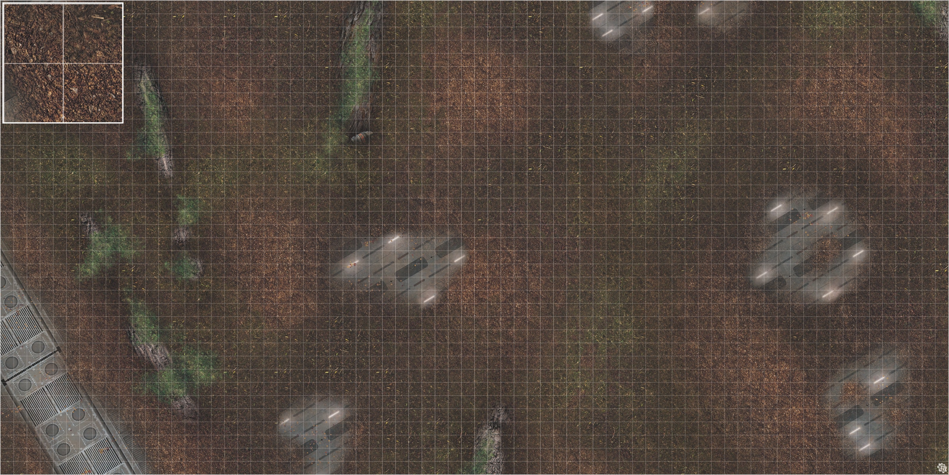 Mats by Mars: Hidden Outpost (White) Tabletop Wargaming Play Mat