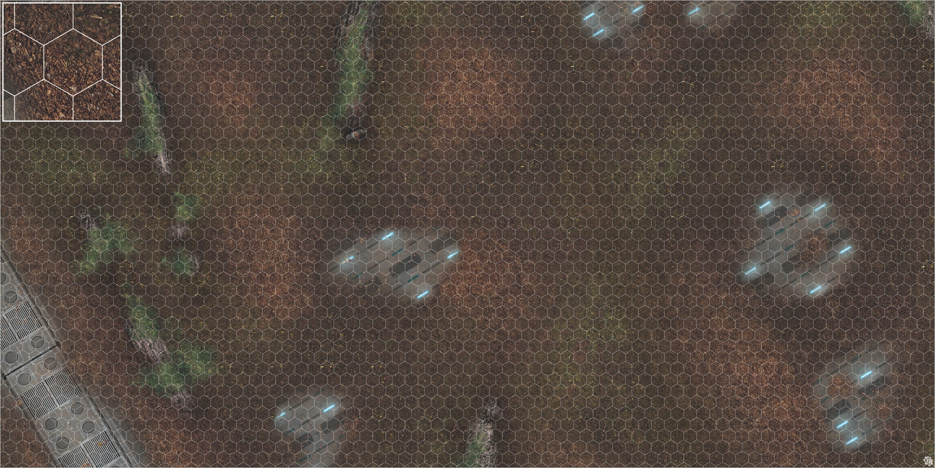 Mats by Mars: Hidden Outpost (Blue) Tabletop Wargaming Play Mat