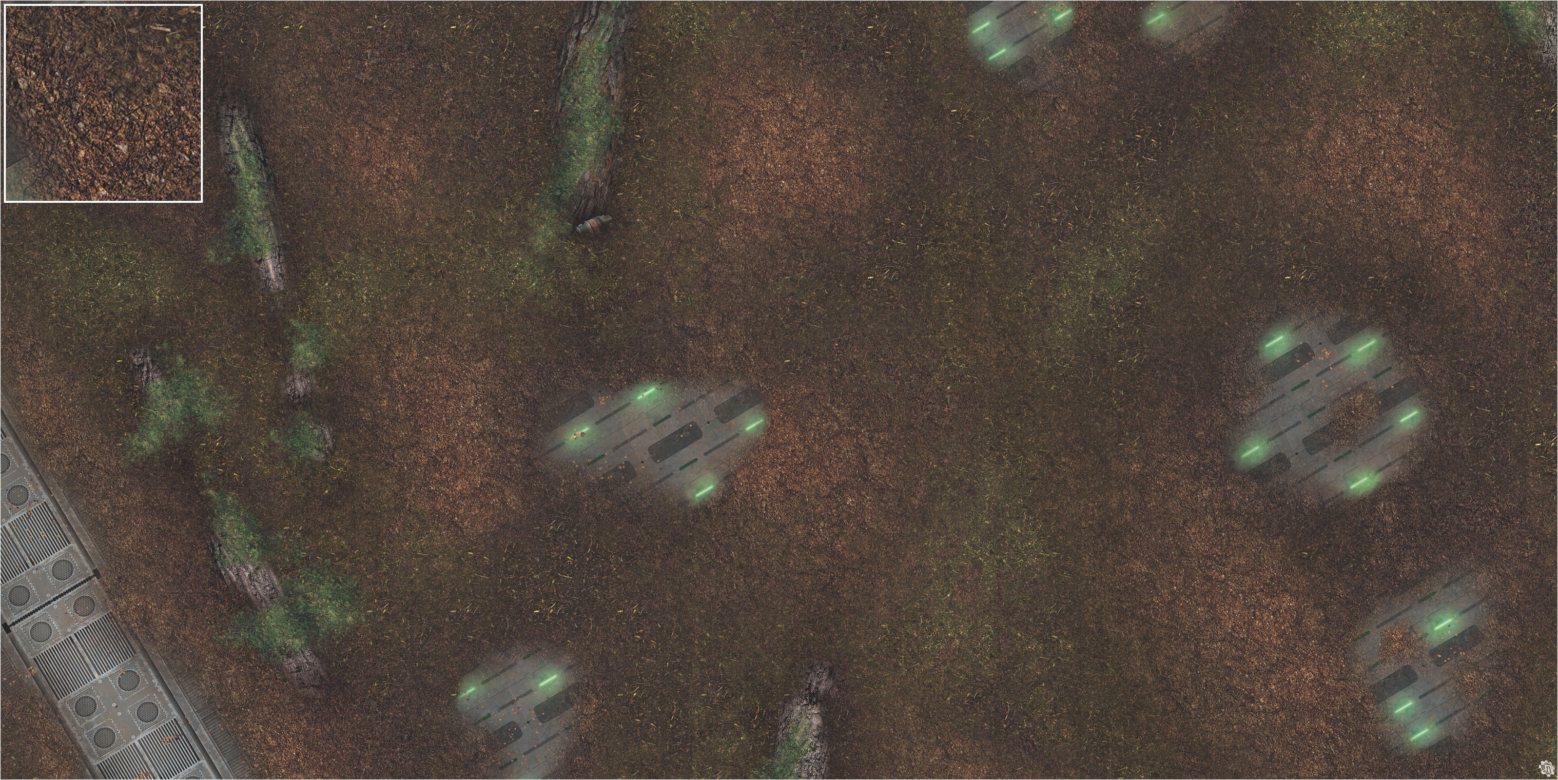 Mats by Mars: Hidden Outpost (Green) Tabletop Wargaming Play Mat