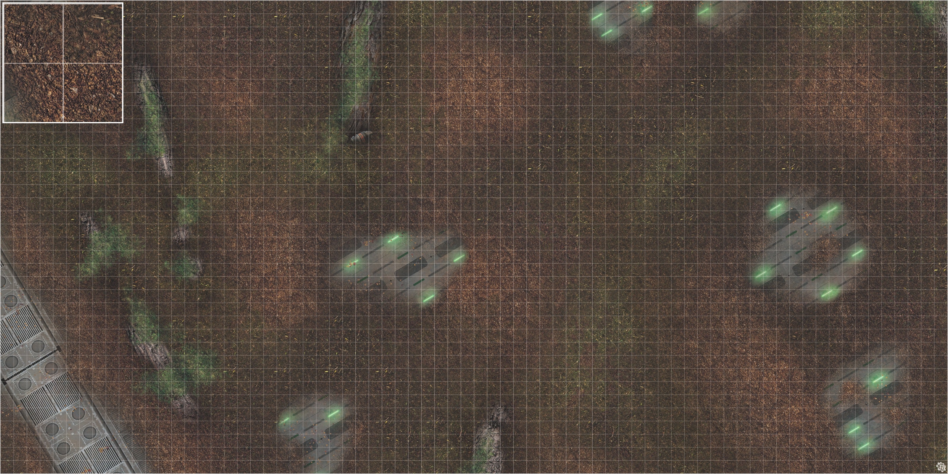 Mats by Mars: Hidden Outpost (Green) Tabletop Wargaming Play Mat