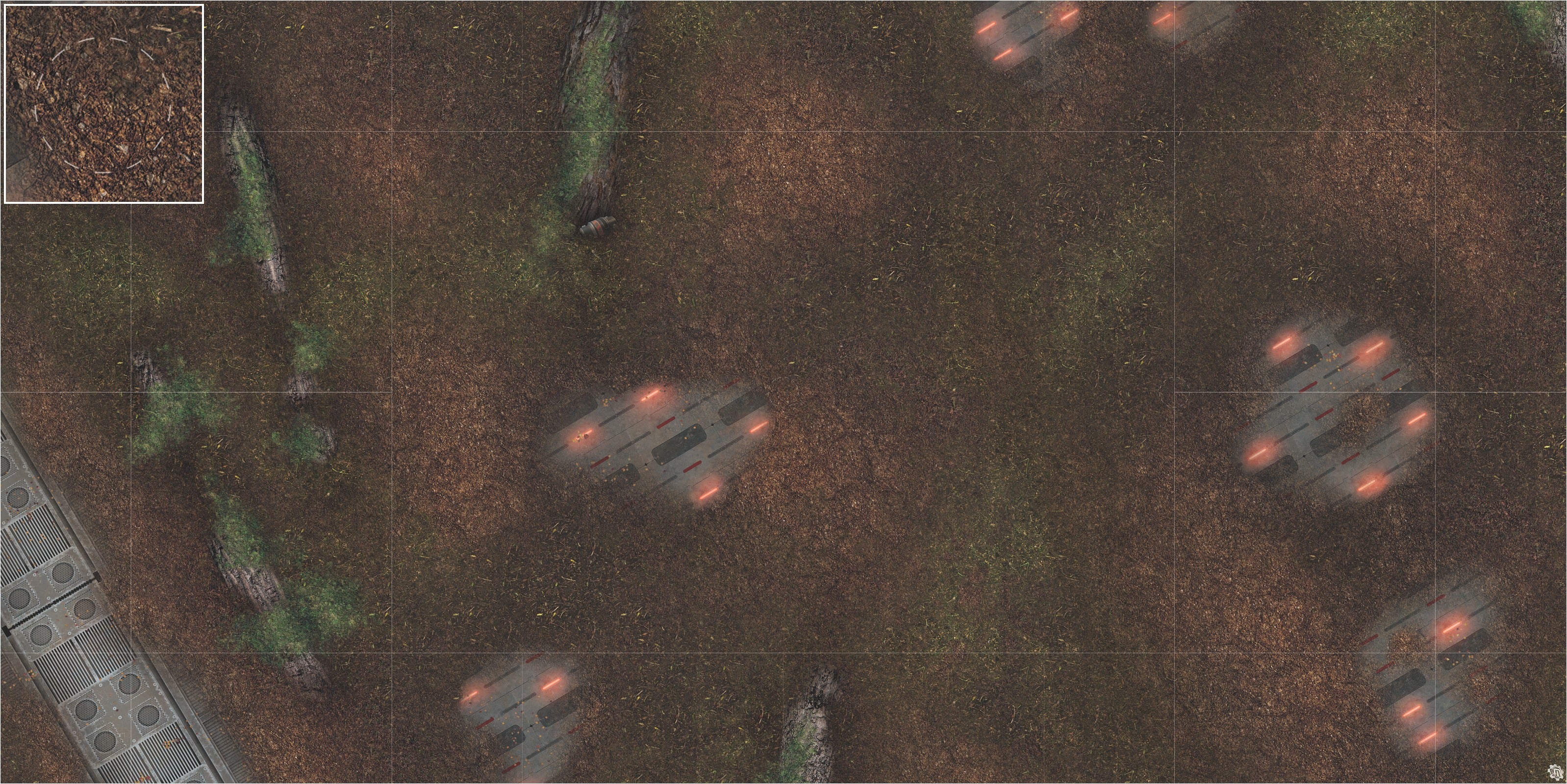 Mats by Mars: Hidden Outpost (Red) Tabletop Wargaming Play Mat