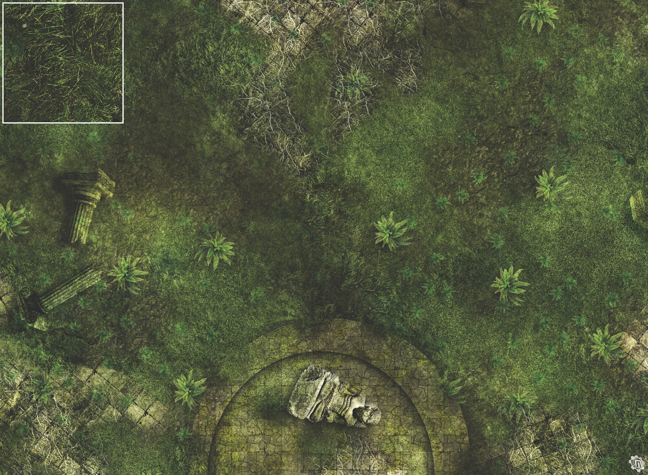 Mats by Mars: Forgotten Temple (Basin) Tabletop Wargaming Play Mat