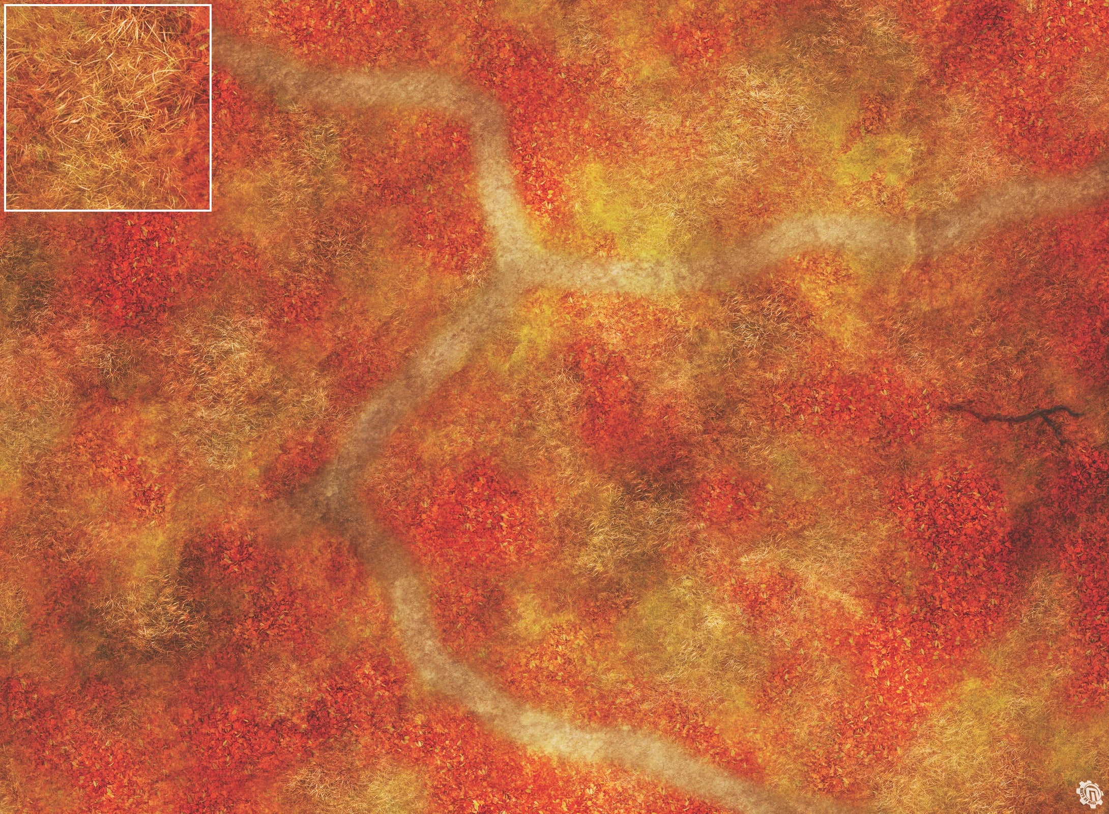 Mats by Mars: Autumn Forest Trail Tabletop Wargaming Play Mat