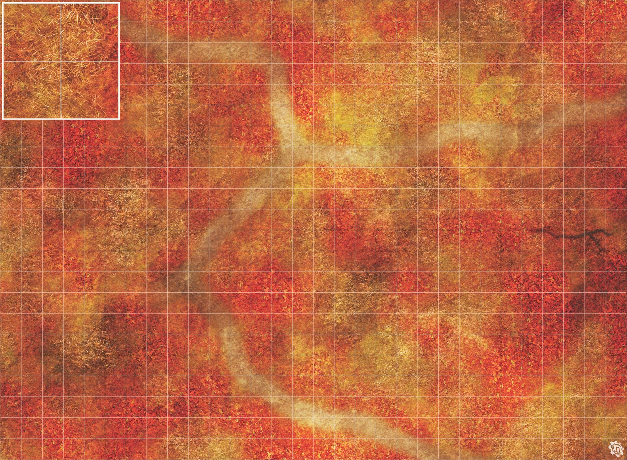 Mats by Mars: Autumn Forest Trail Tabletop Wargaming Play Mat