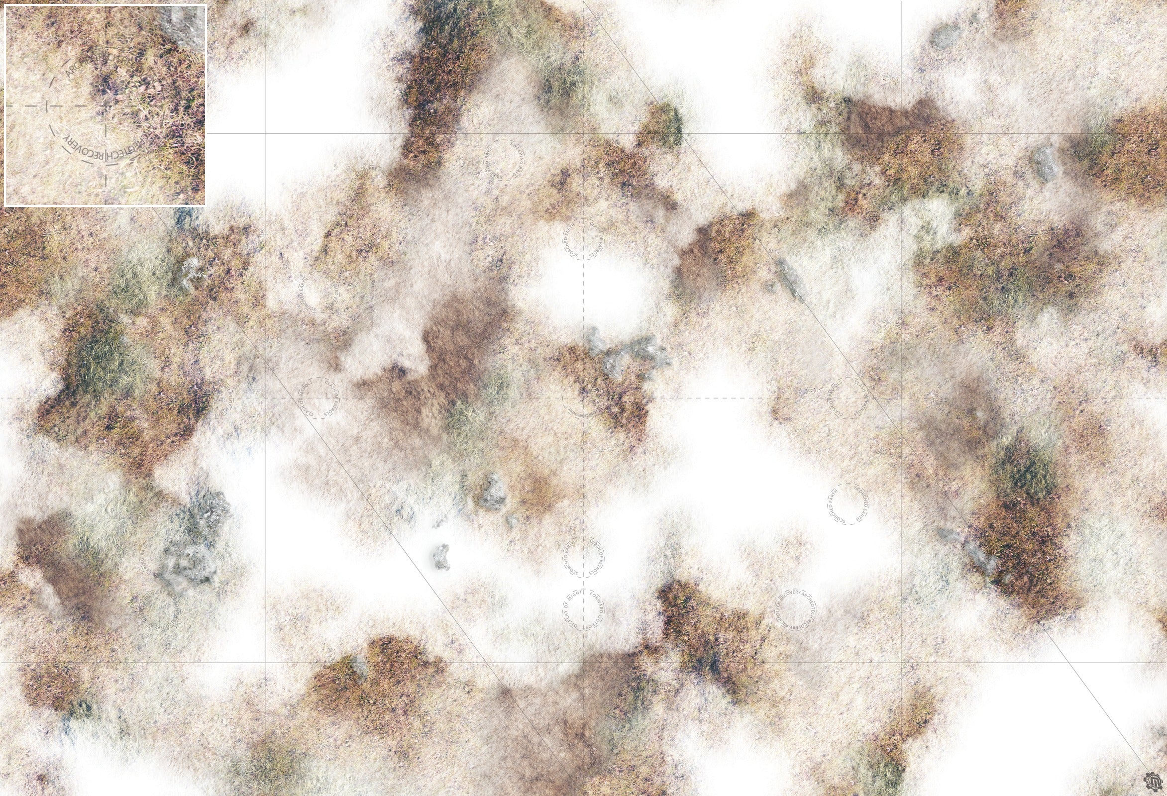 Mats by Mars: Snowy Tundra Tabletop Wargaming Play Mat