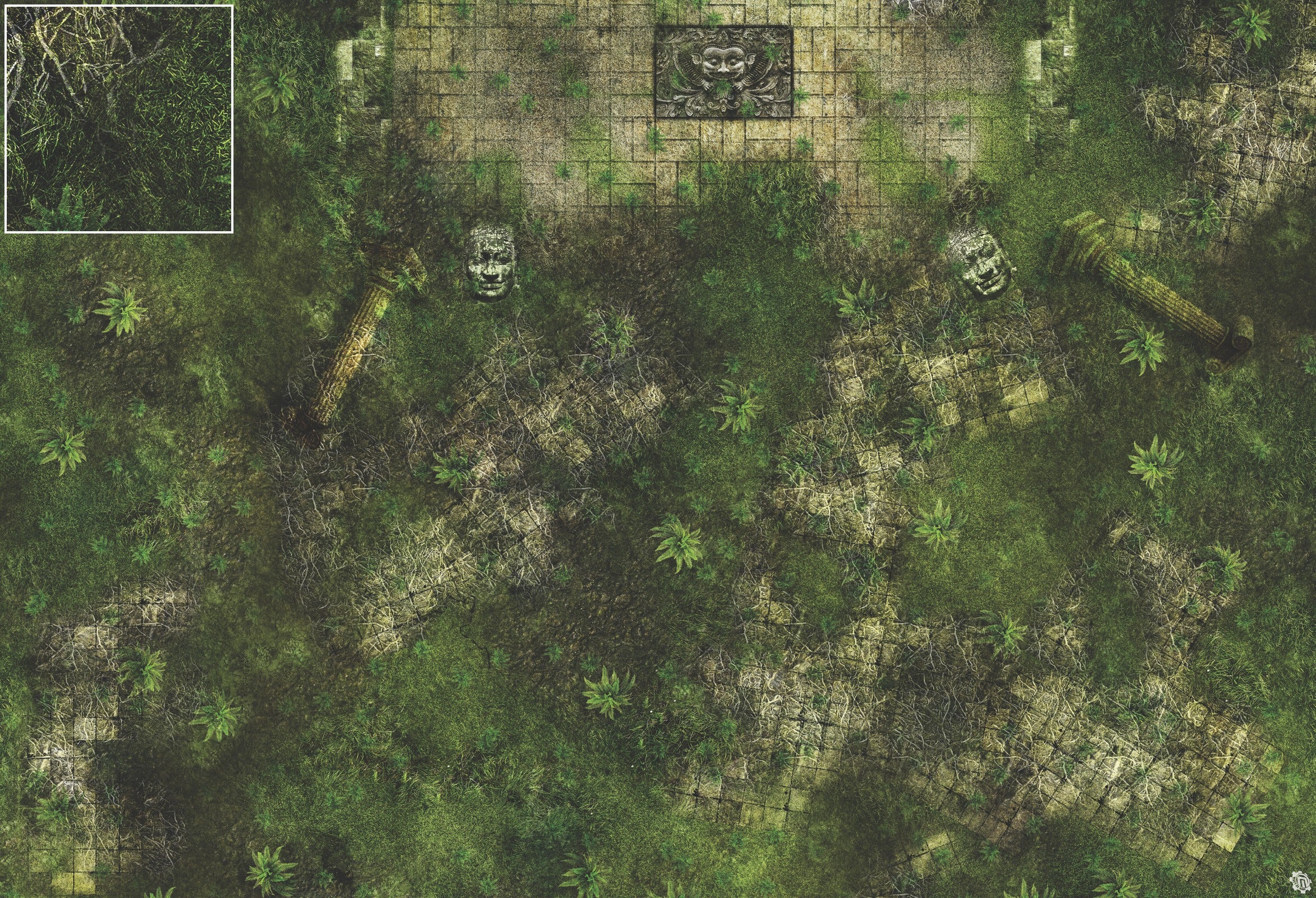 Mats by Mars: Forgotten Temple (Altar) Tabletop Wargaming Play Mat