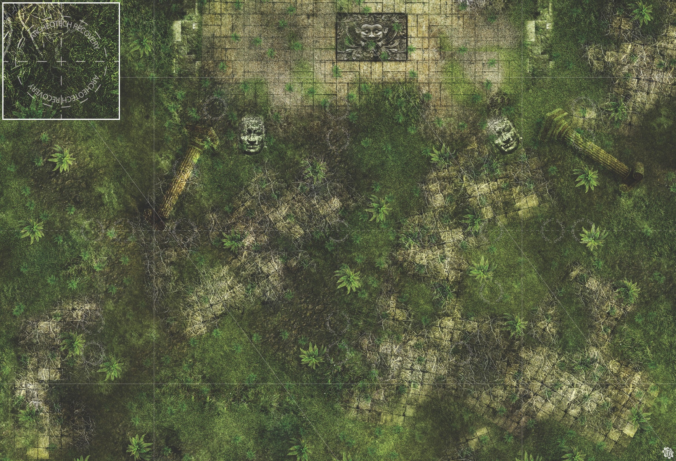 Mats by Mars: Forgotten Temple (Altar) Tabletop Wargaming Play Mat