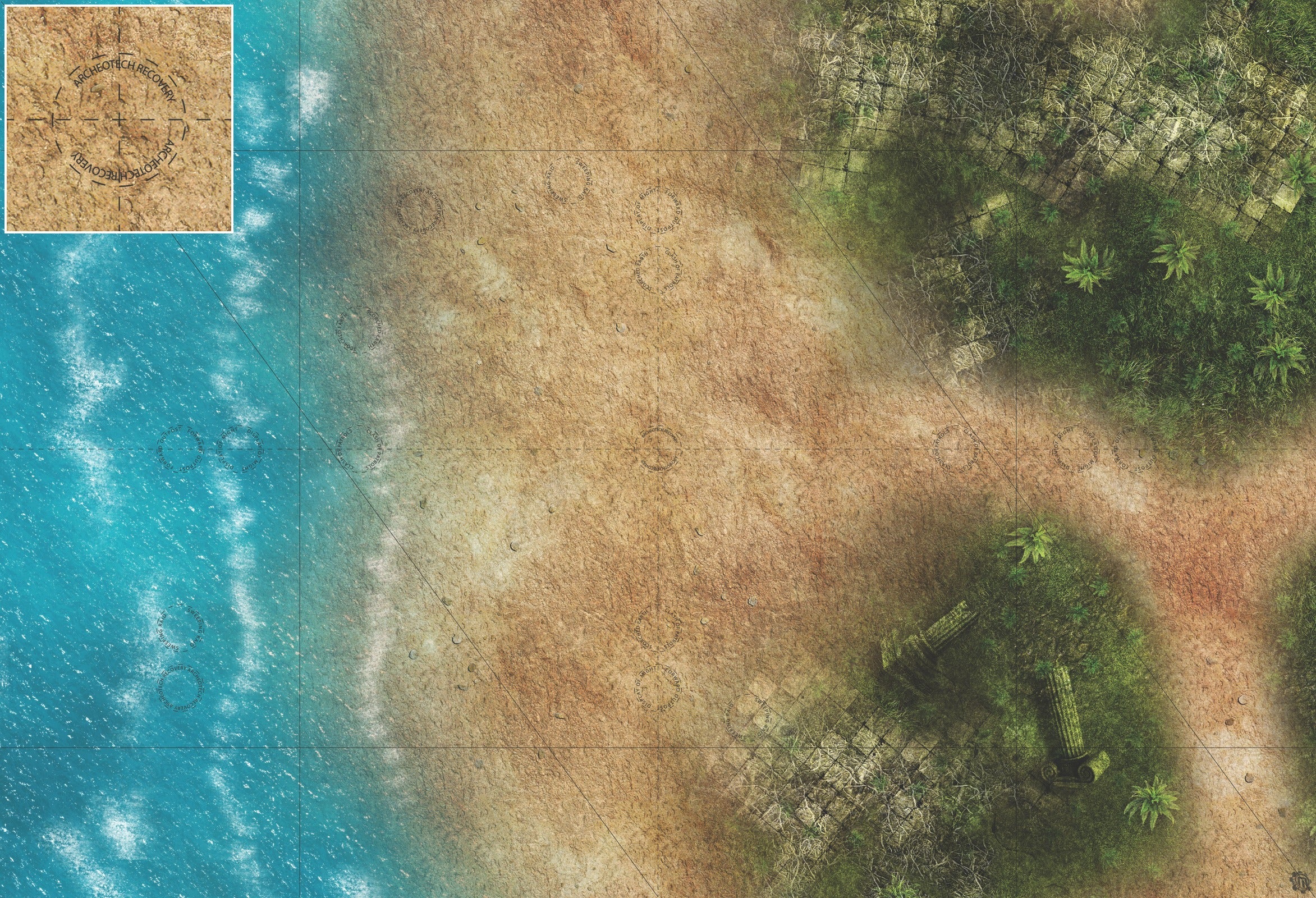 Mats by Mars: Jungle Treasure Tabletop Wargaming Play Mat
