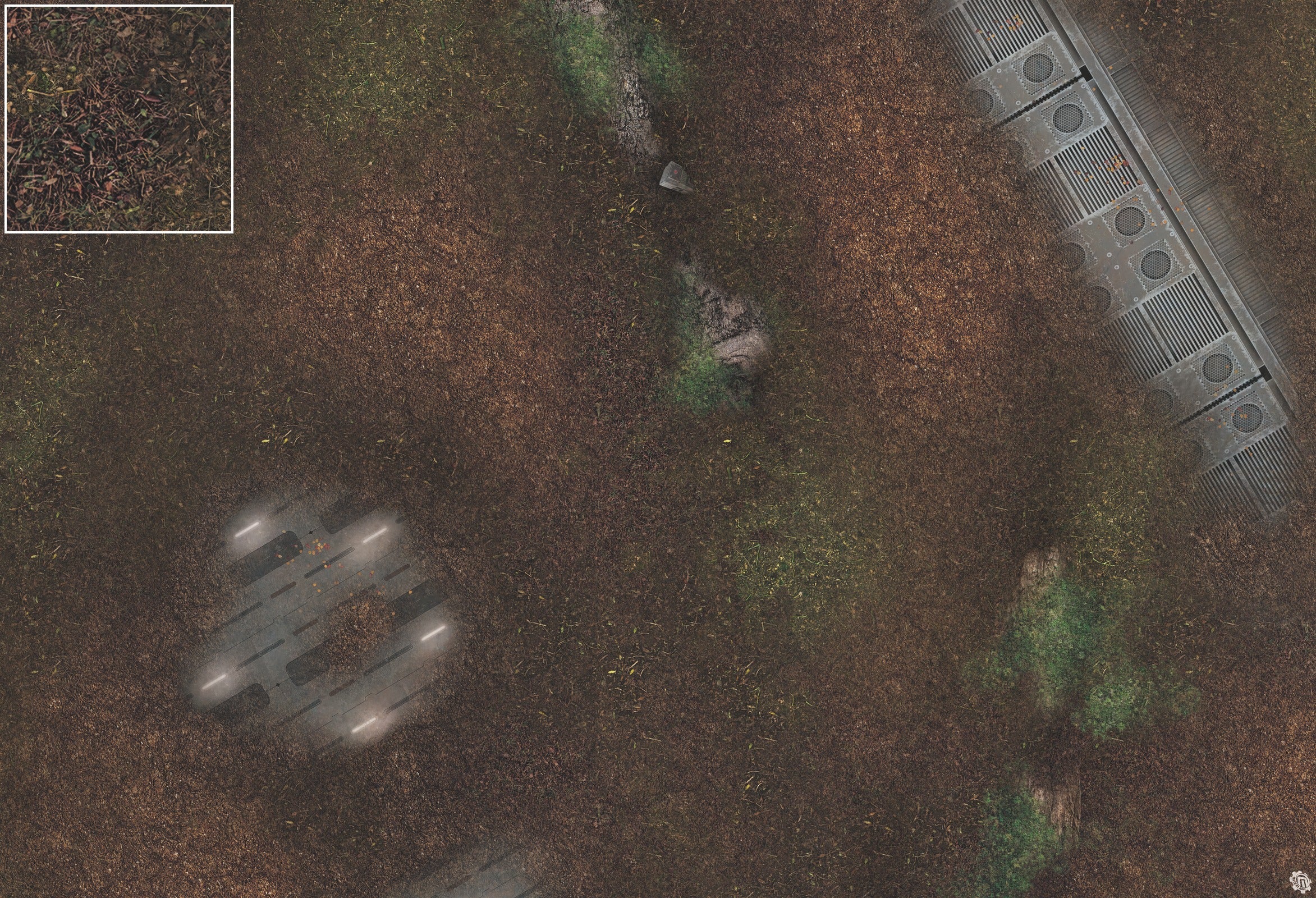 Mats by Mars: Hidden Outpost (White) Tabletop Wargaming Play Mat