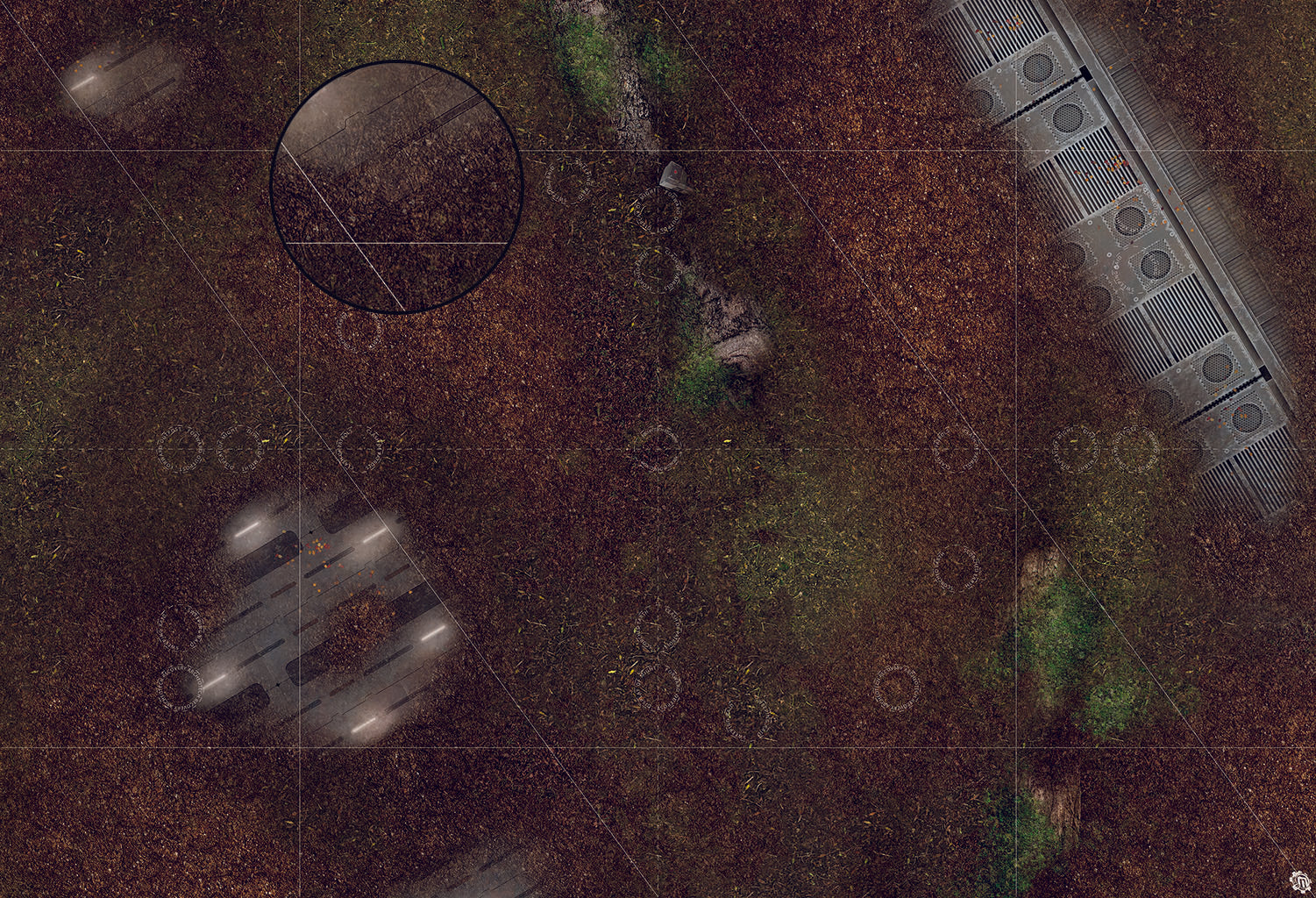 Mats by Mars: Hidden Outpost (White) Tabletop Wargaming Play Mat