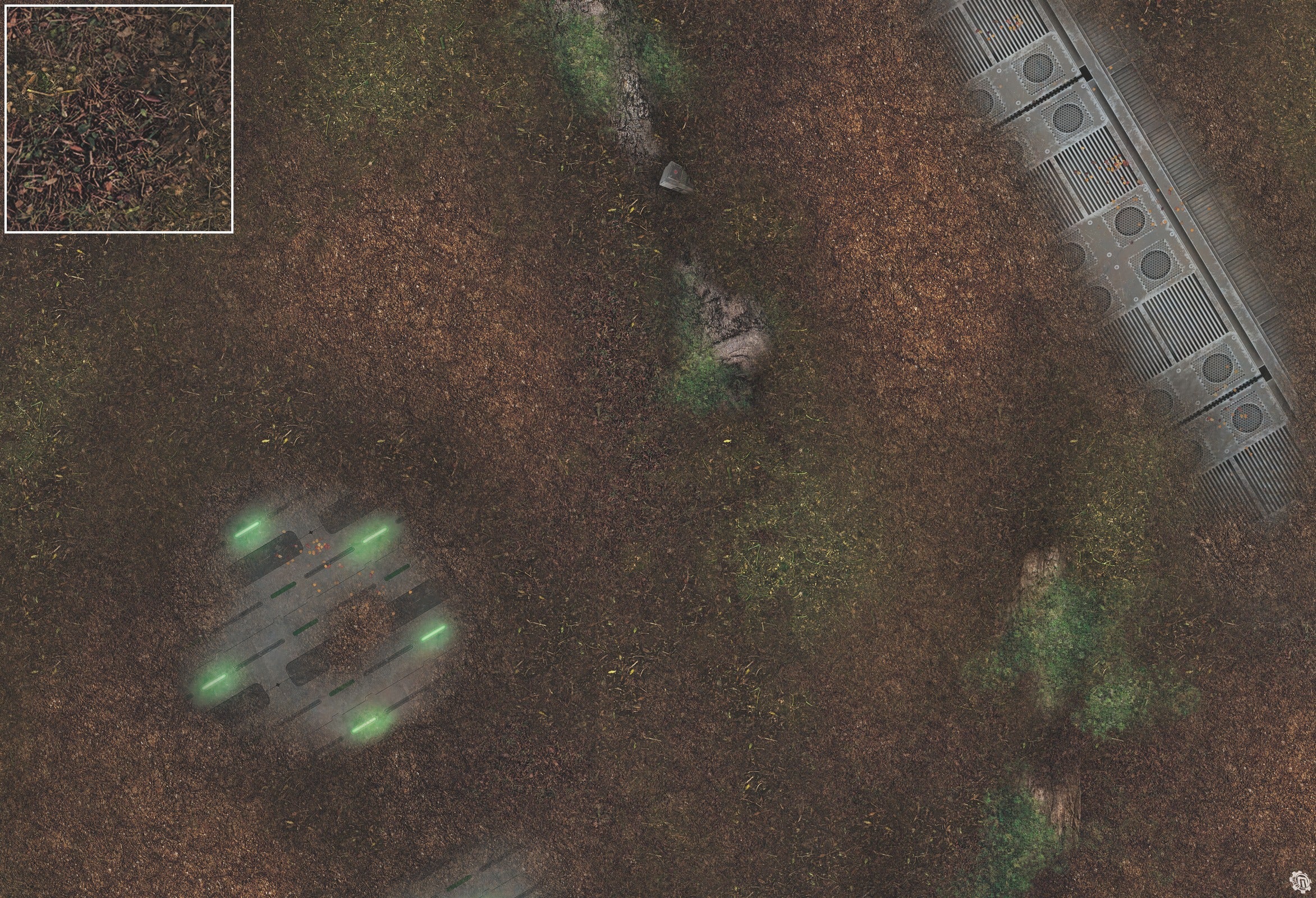 Mats by Mars: Hidden Outpost (Green) Tabletop Wargaming Play Mat