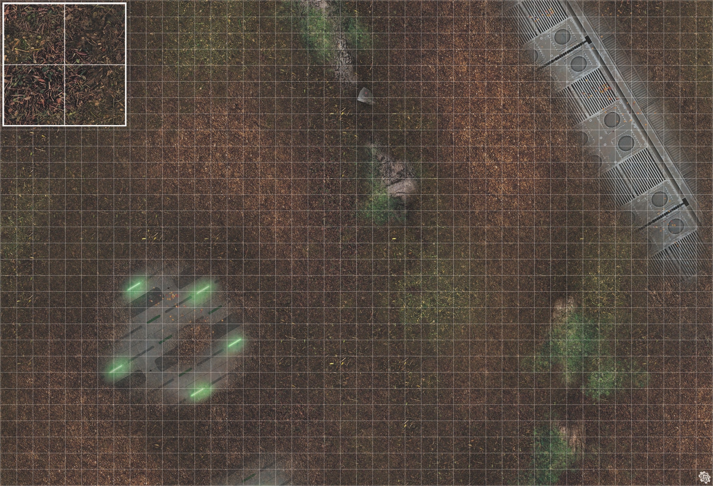 Mats by Mars: Hidden Outpost (Green) Tabletop Wargaming Play Mat