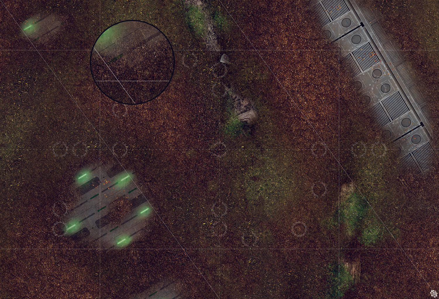 Mats by Mars: Hidden Outpost (Green) Tabletop Wargaming Play Mat