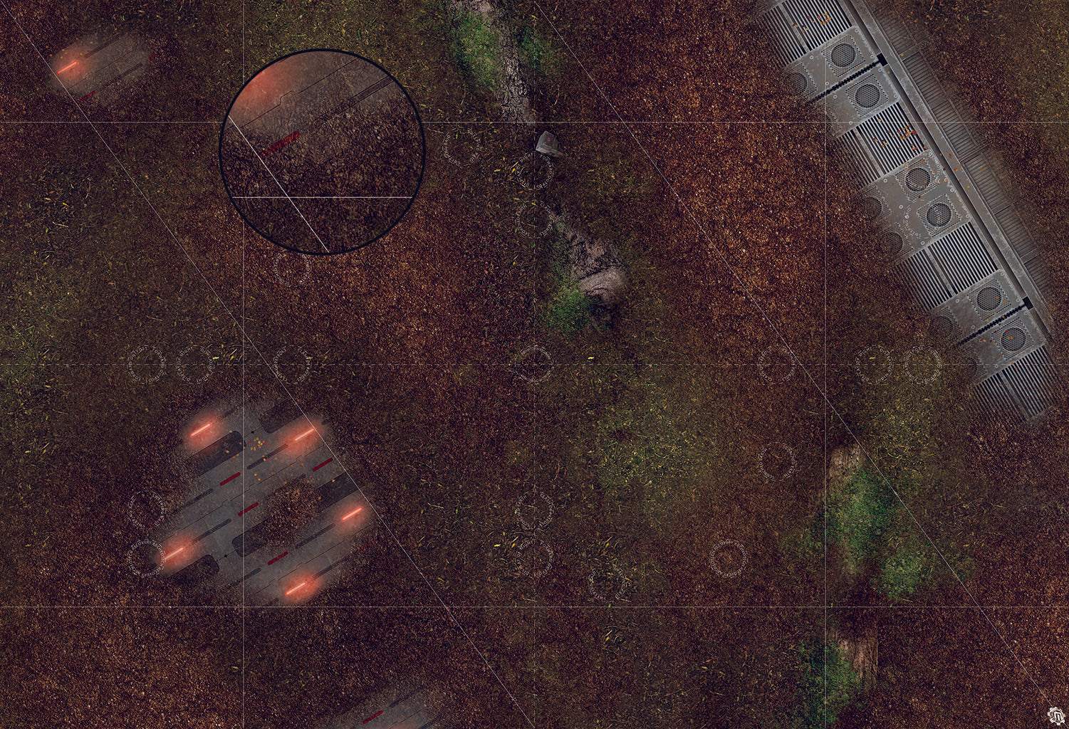 Mats by Mars: Hidden Outpost (Red) Tabletop Wargaming Play Mat
