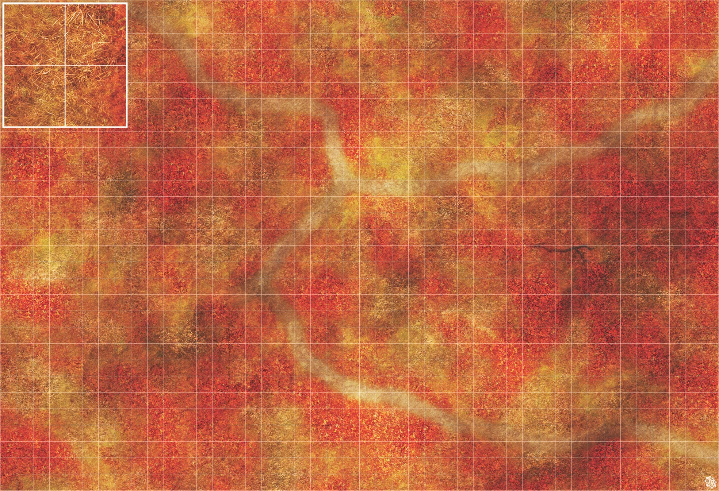 Mats by Mars: Autumn Forest Trail Tabletop Wargaming Play Mat