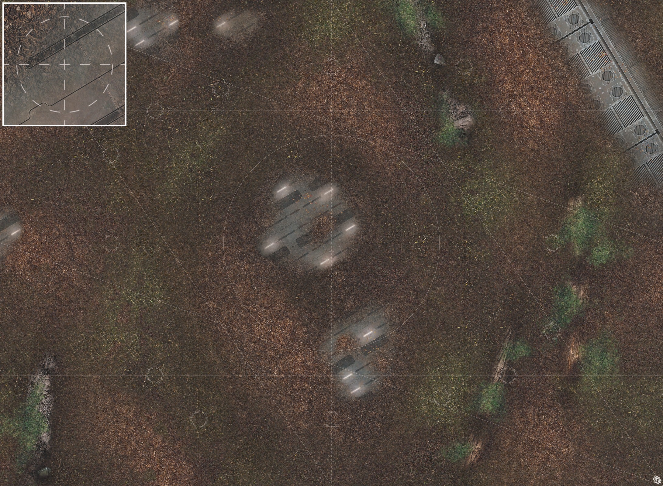 Mats by Mars: Hidden Outpost (White) Tabletop Wargaming Play Mat