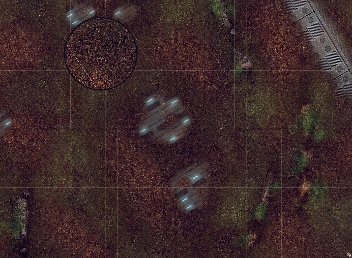 Mats by Mars: Hidden Outpost (Blue) Tabletop Wargaming Play Mat