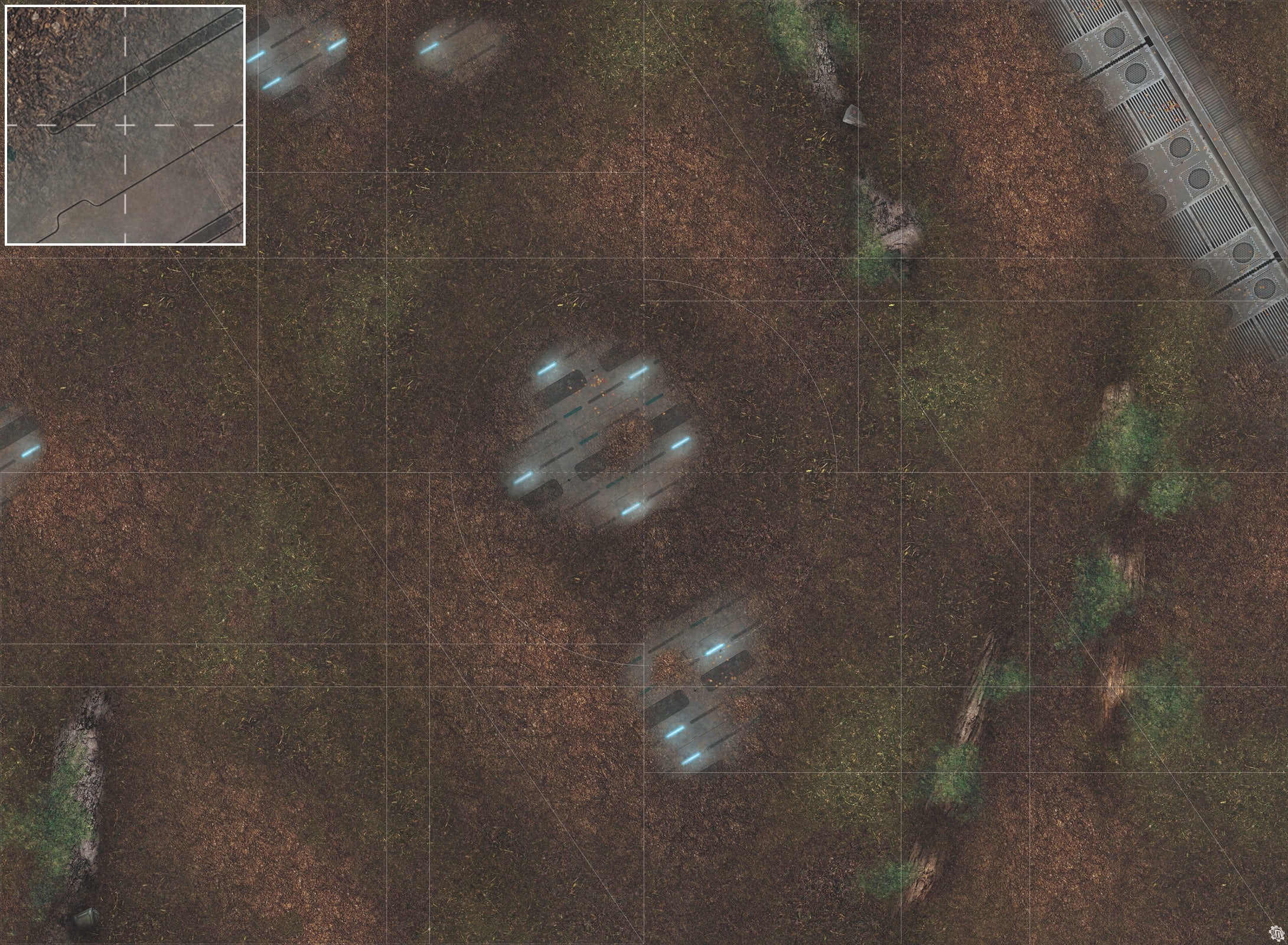 Mats by Mars: Hidden Outpost (Blue) Tabletop Wargaming Play Mat