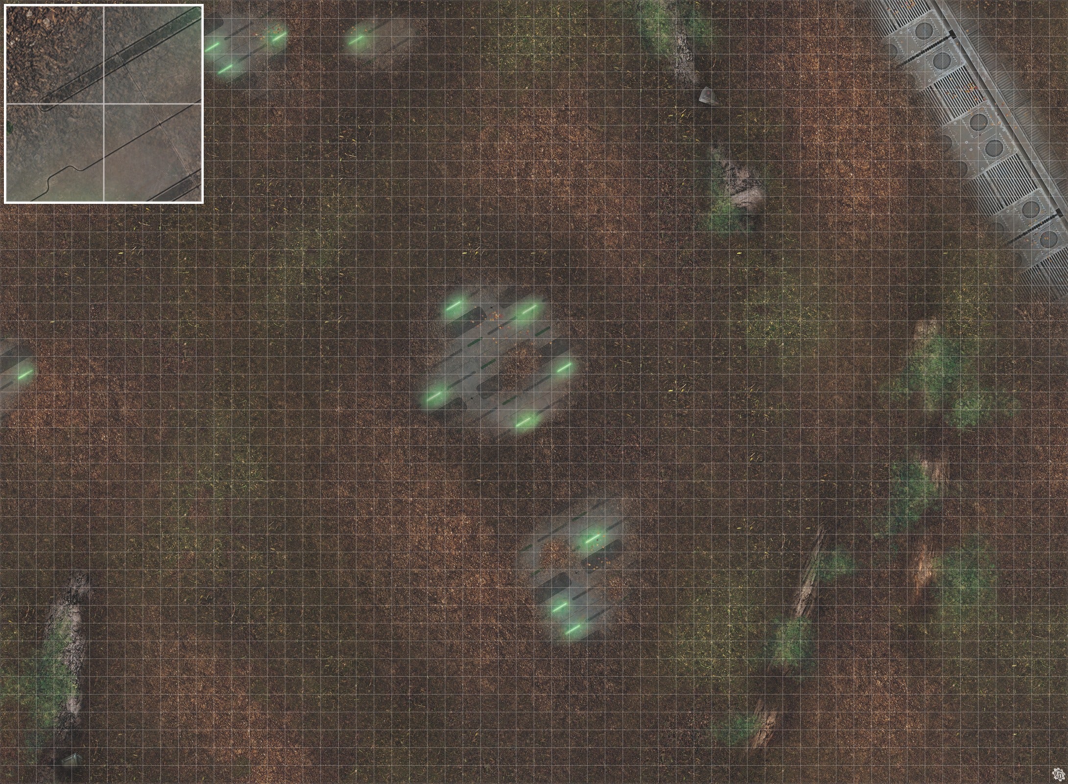 Mats by Mars: Hidden Outpost (Green) Tabletop Wargaming Play Mat
