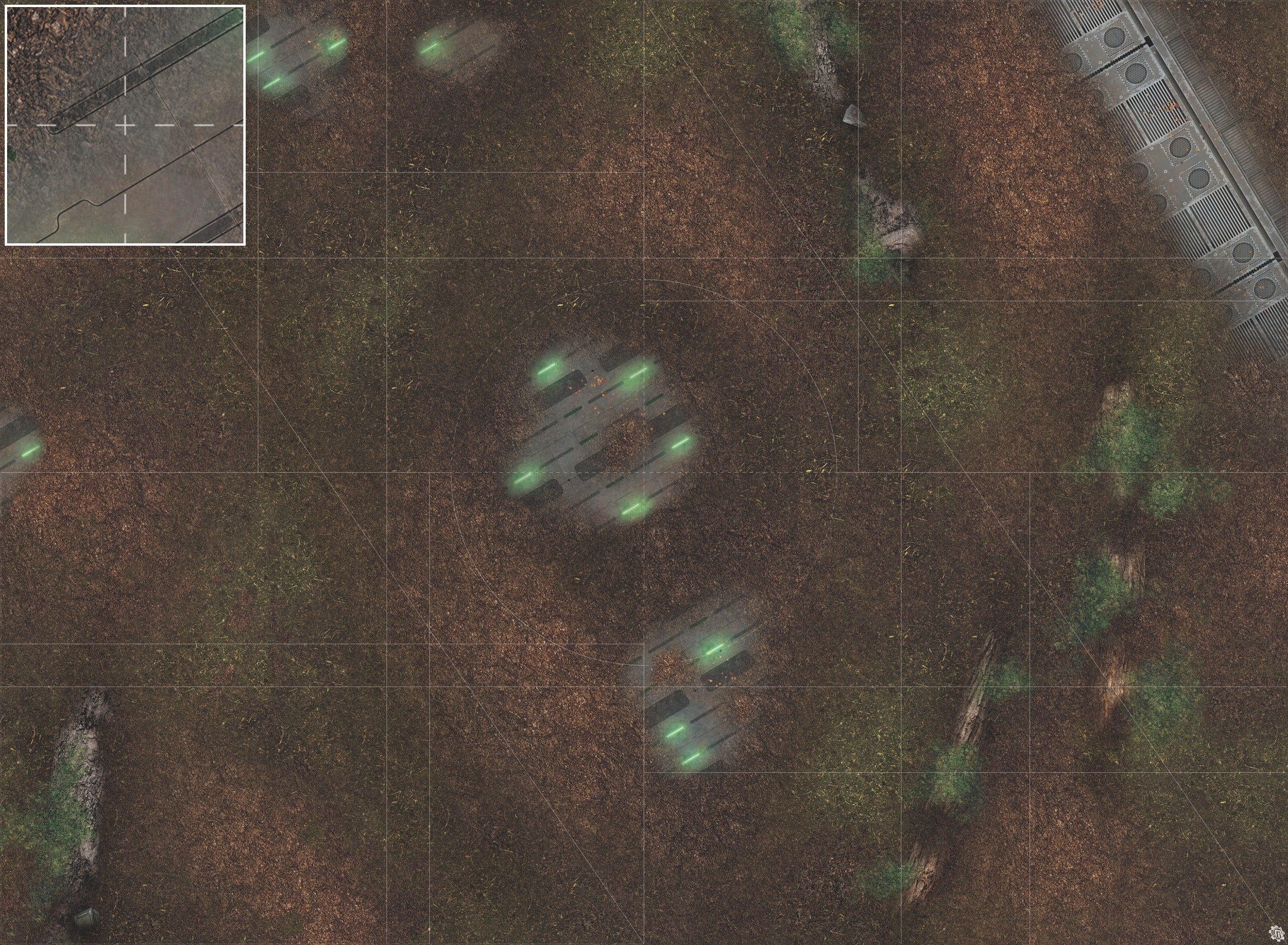Mats by Mars: Hidden Outpost (Green) Tabletop Wargaming Play Mat